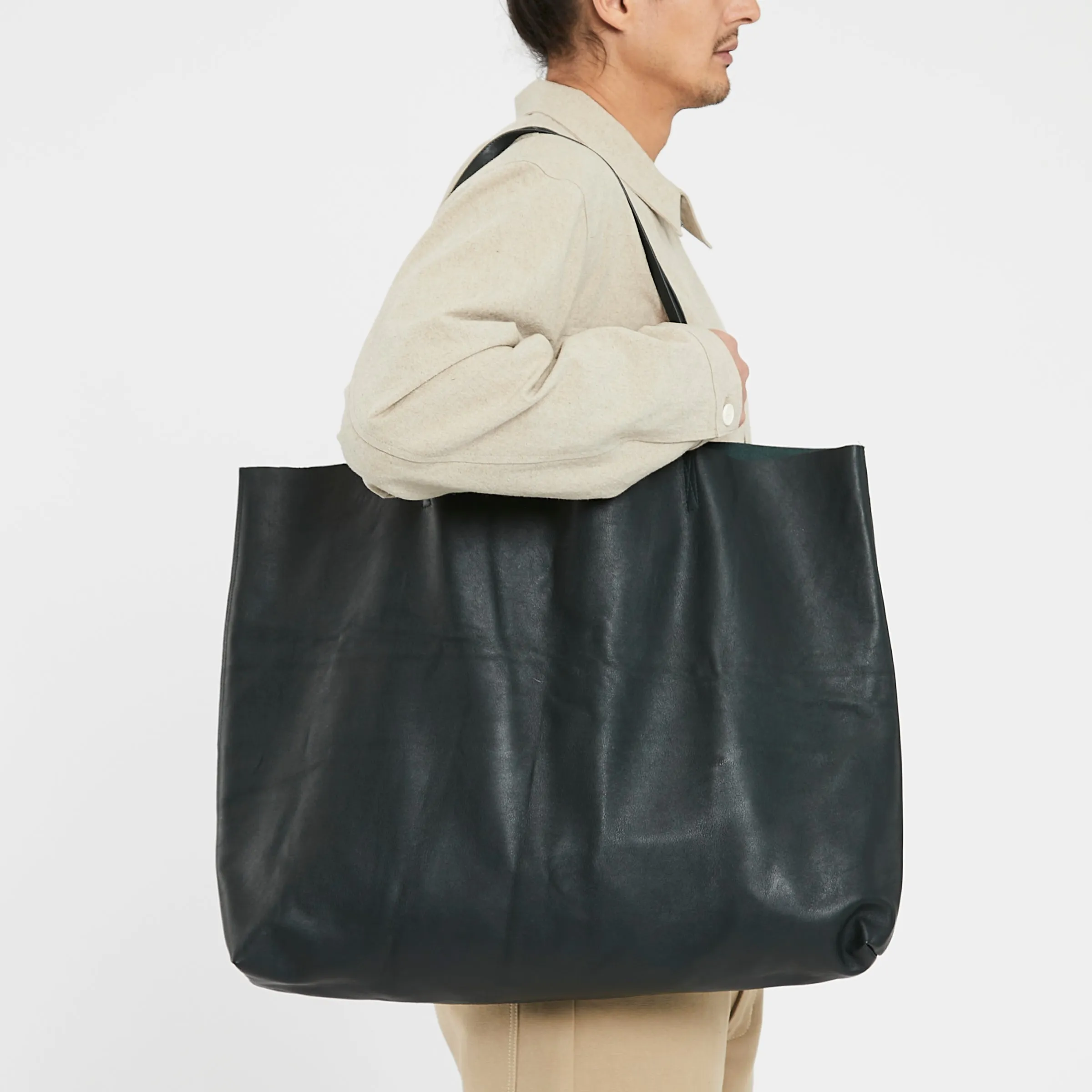Leather Tote - Dark Green Leather sold by S.K. Manor Hill product image thumbnail 4