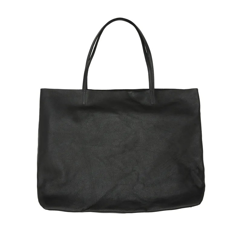 Leather Tote - Black Leather made by S.K. Manor Hill