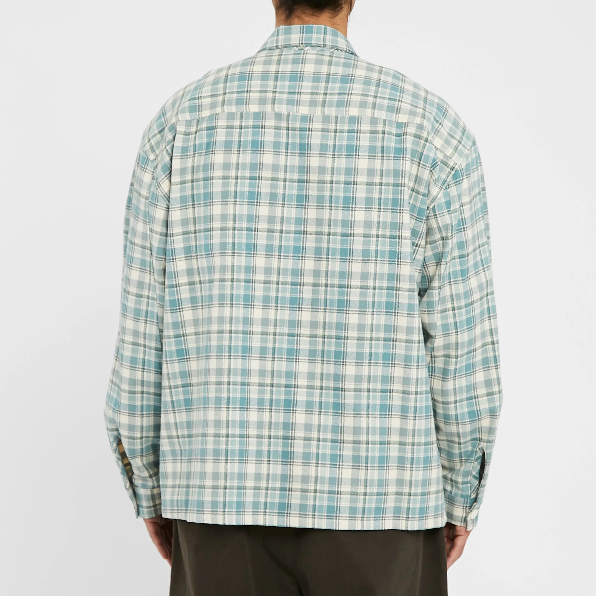 Task Shirt/Jacket - Smoky Blue Plaid Organic Cotton Flannel sold by S.K. Manor Hill product image thumbnail 5