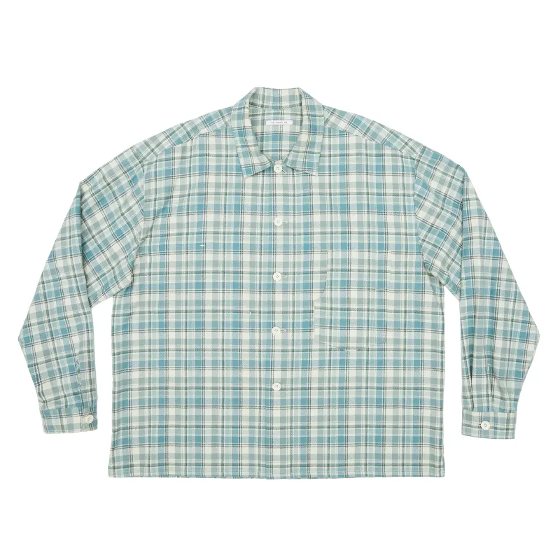 Task Shirt/Jacket - Smoky Blue Plaid Organic Cotton Flannel made by S.K. Manor Hill