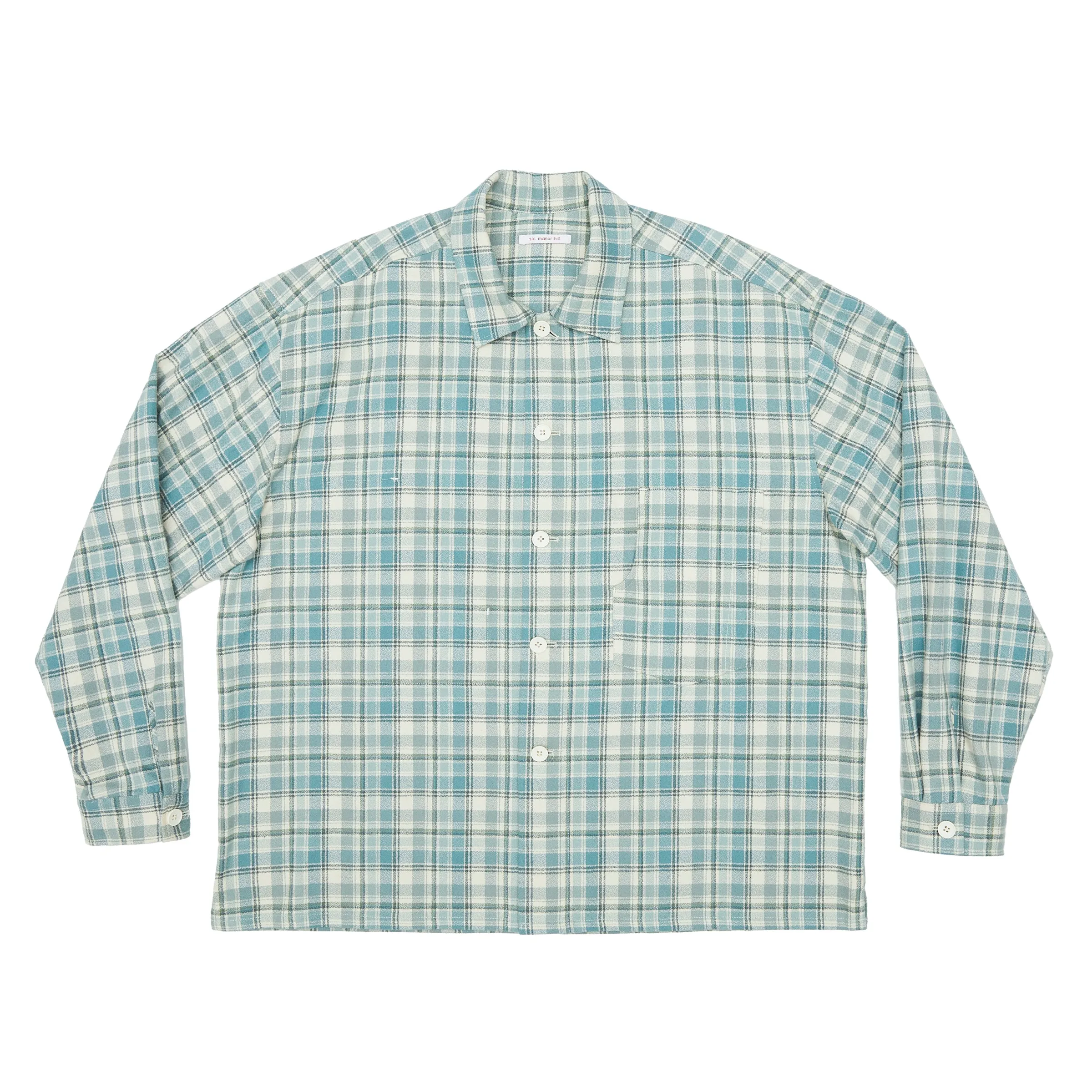 Task Shirt/Jacket - Smoky Blue Plaid Organic Cotton Flannel sold by S.K. Manor Hill