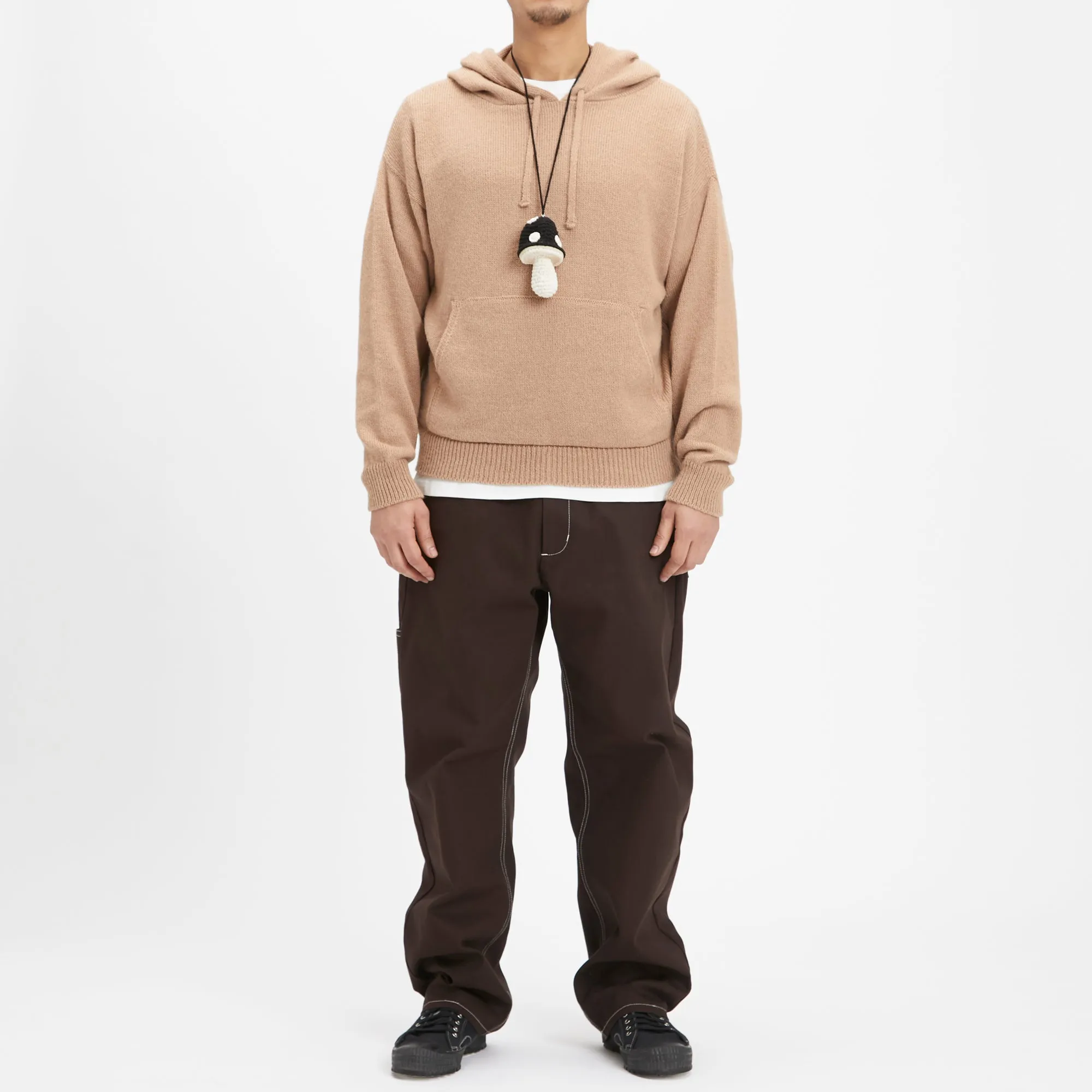 Medium Mushroom Keychain/Necklace – Black Cotton sold by S.K. Manor Hill product image thumbnail 2