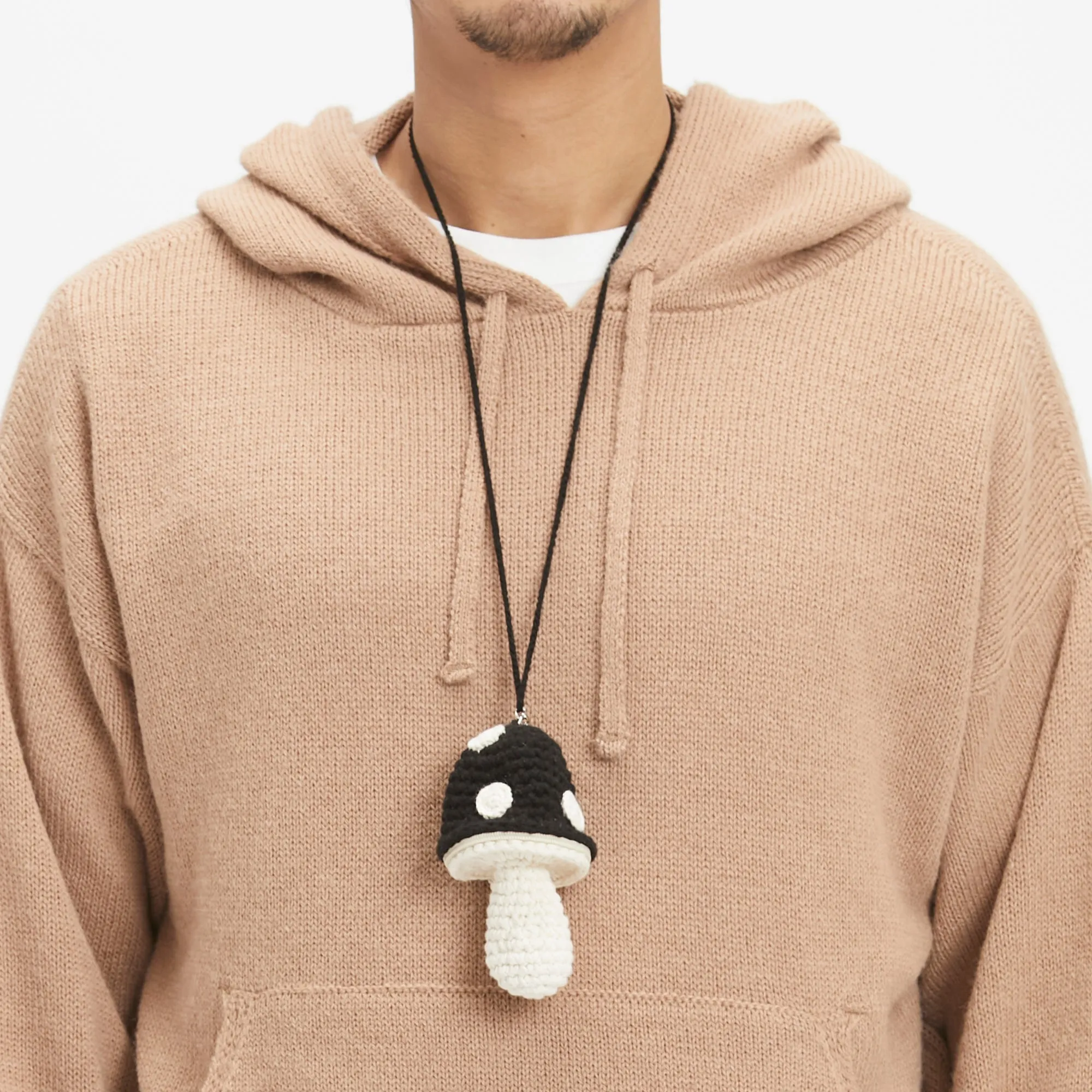 Medium Mushroom Keychain/Necklace – Black Cotton sold by S.K. Manor Hill product image thumbnail 3