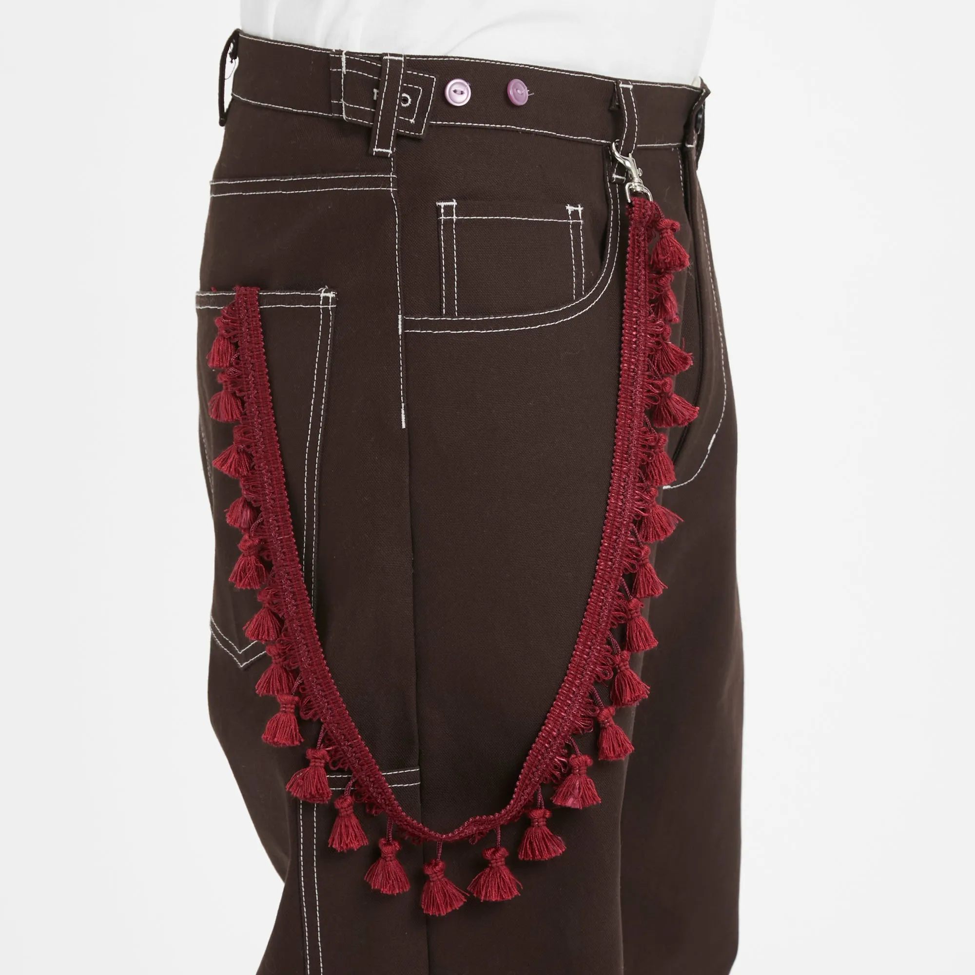 Tassel Keychain/Necklace – Burgundy sold by S.K. Manor Hill product image thumbnail 5