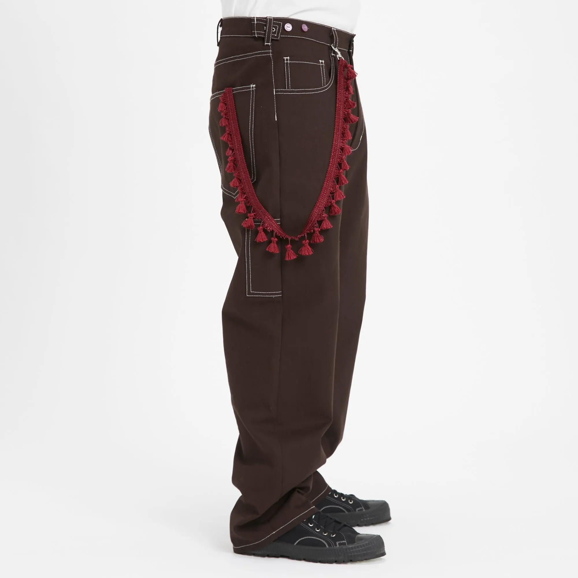 Tassel Keychain/Necklace – Burgundy sold by S.K. Manor Hill product image thumbnail 4