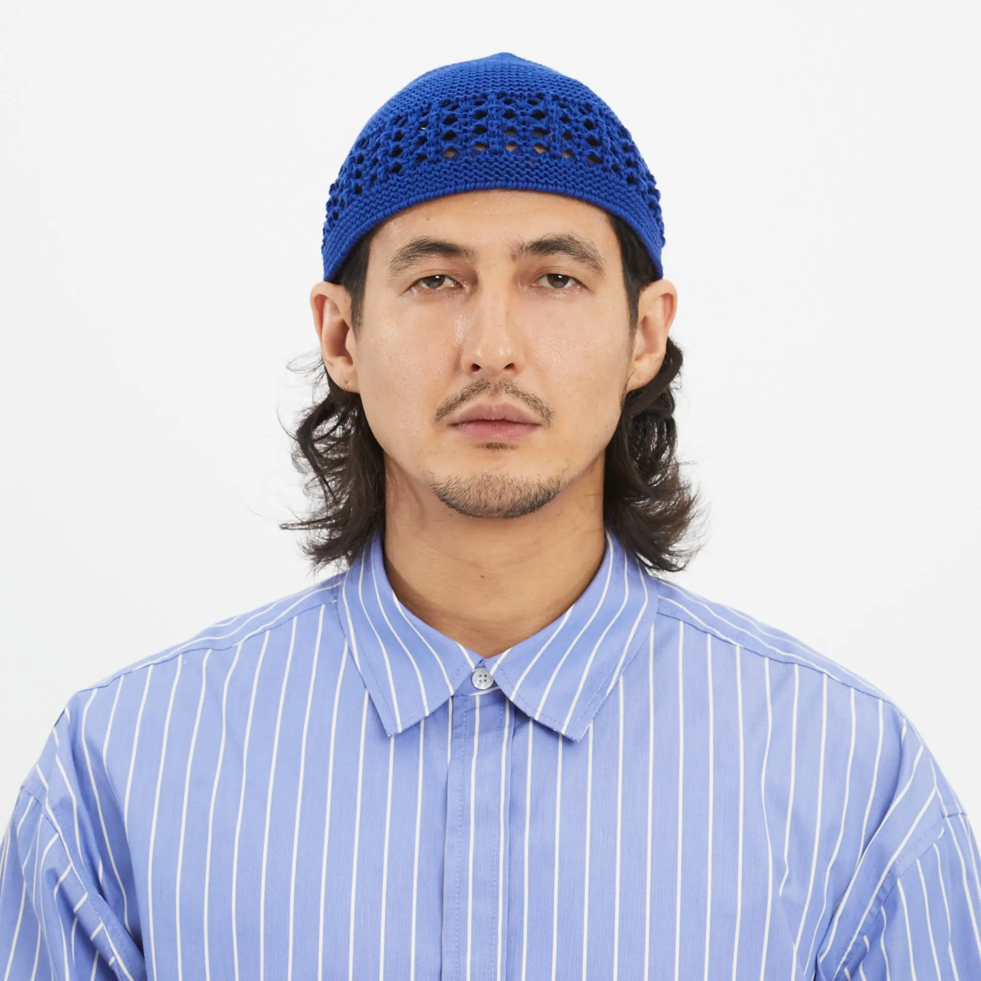 Knit Skull Cap - Royal Blue Cotton sold by S.K. Manor Hill product image thumbnail 3