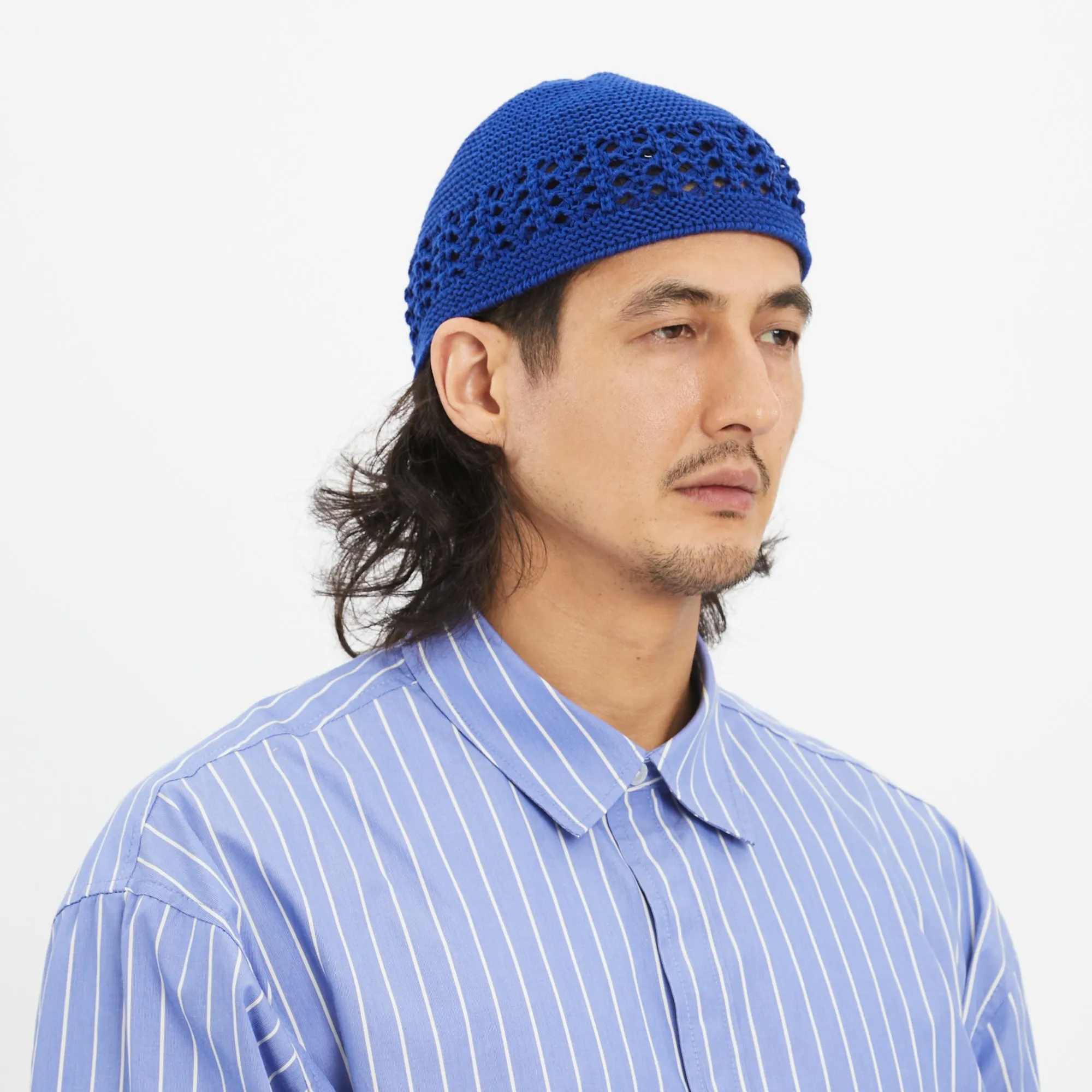 Knit Skull Cap - Royal Blue Cotton sold by S.K. Manor Hill product image thumbnail 4