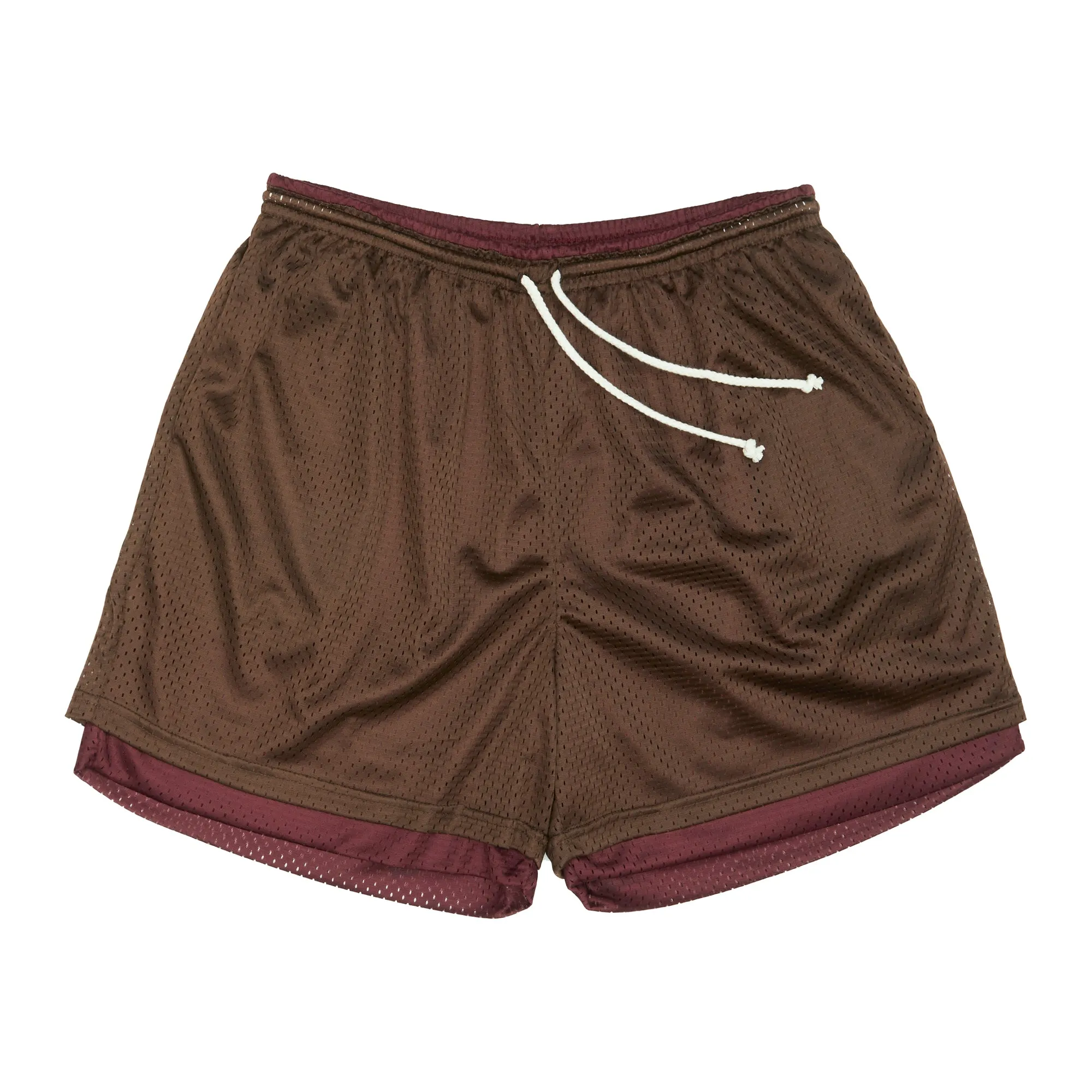 Reversible Ball Short - Brown & Burgundy Mesh sold by S.K. Manor Hill