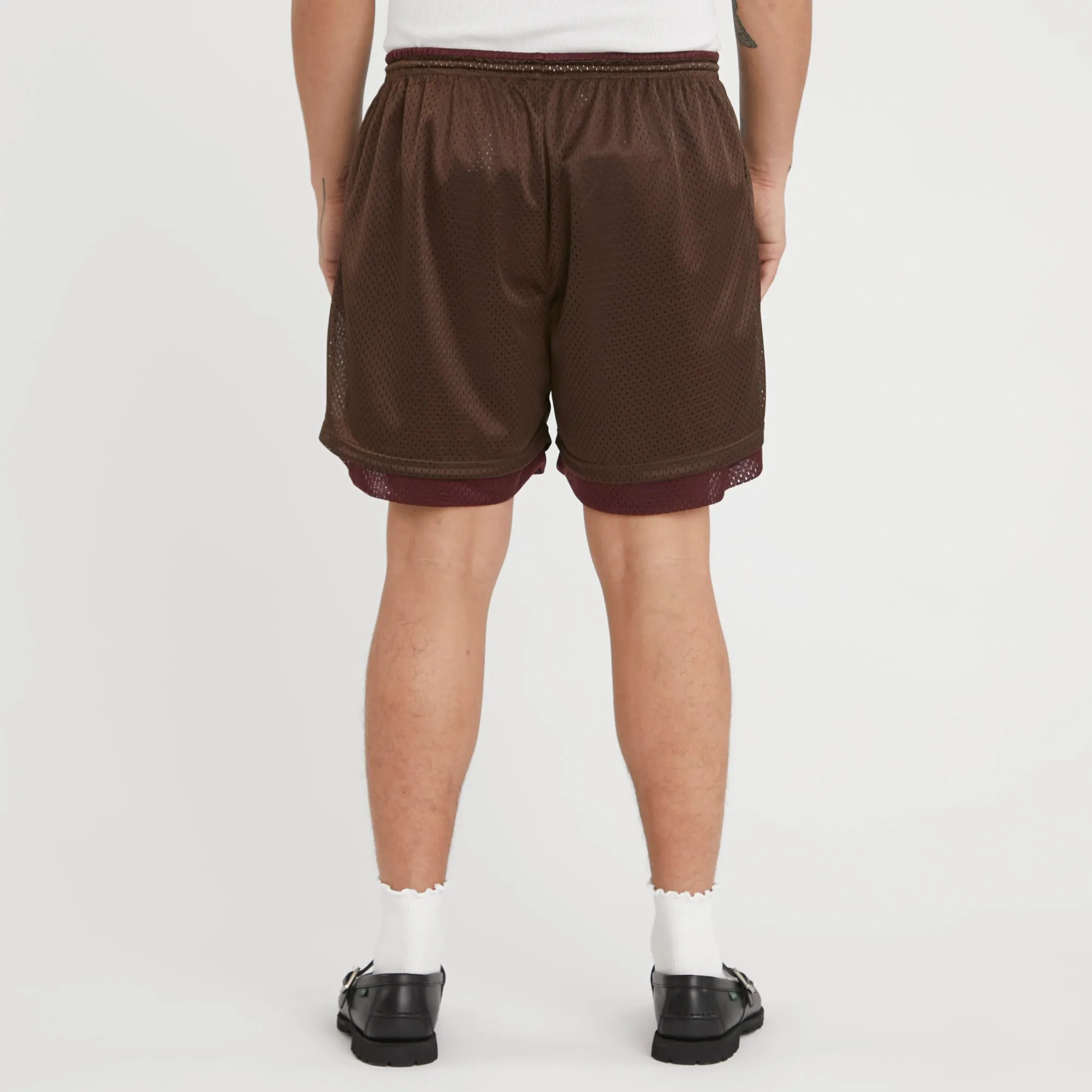 Reversible Ball Short - Brown & Burgundy Mesh sold by S.K. Manor Hill product image thumbnail 5