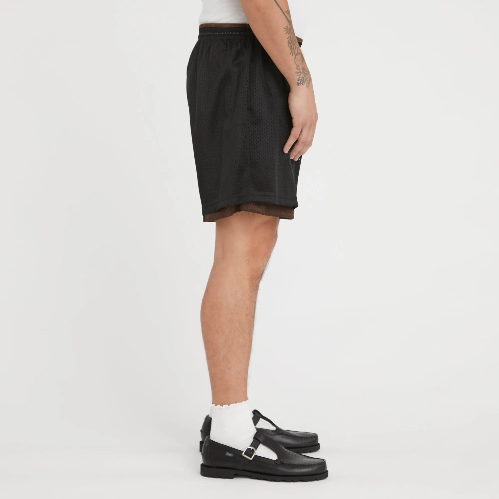 Reversible Ball Short - Black & Brown Mesh sold by S.K. Manor Hill product image thumbnail 3