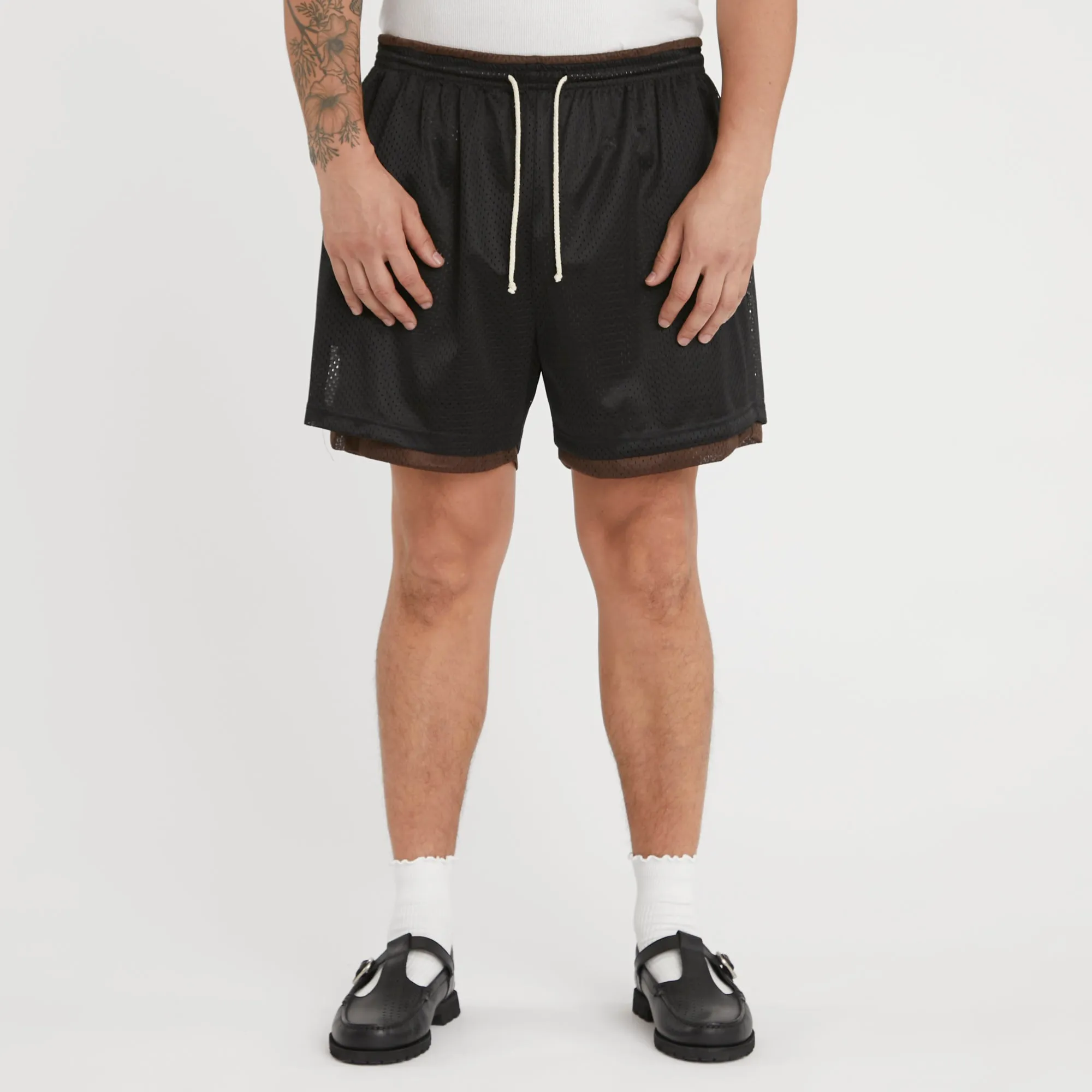 Reversible Ball Short - Black & Brown Mesh sold by S.K. Manor Hill product image thumbnail 2