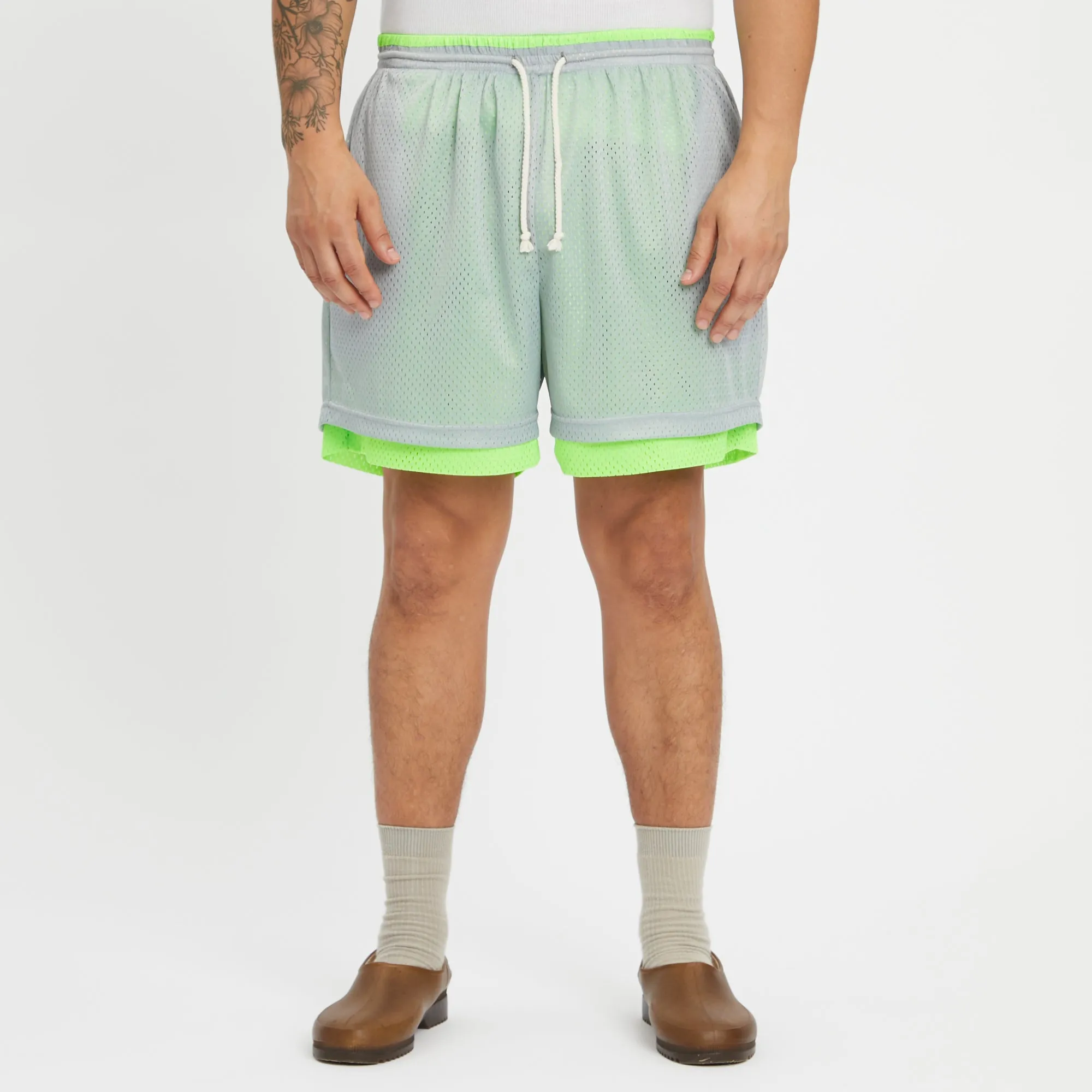 Reversible Ball Short - Grey & Neon Green Mesh sold by S.K. Manor Hill product image thumbnail 3