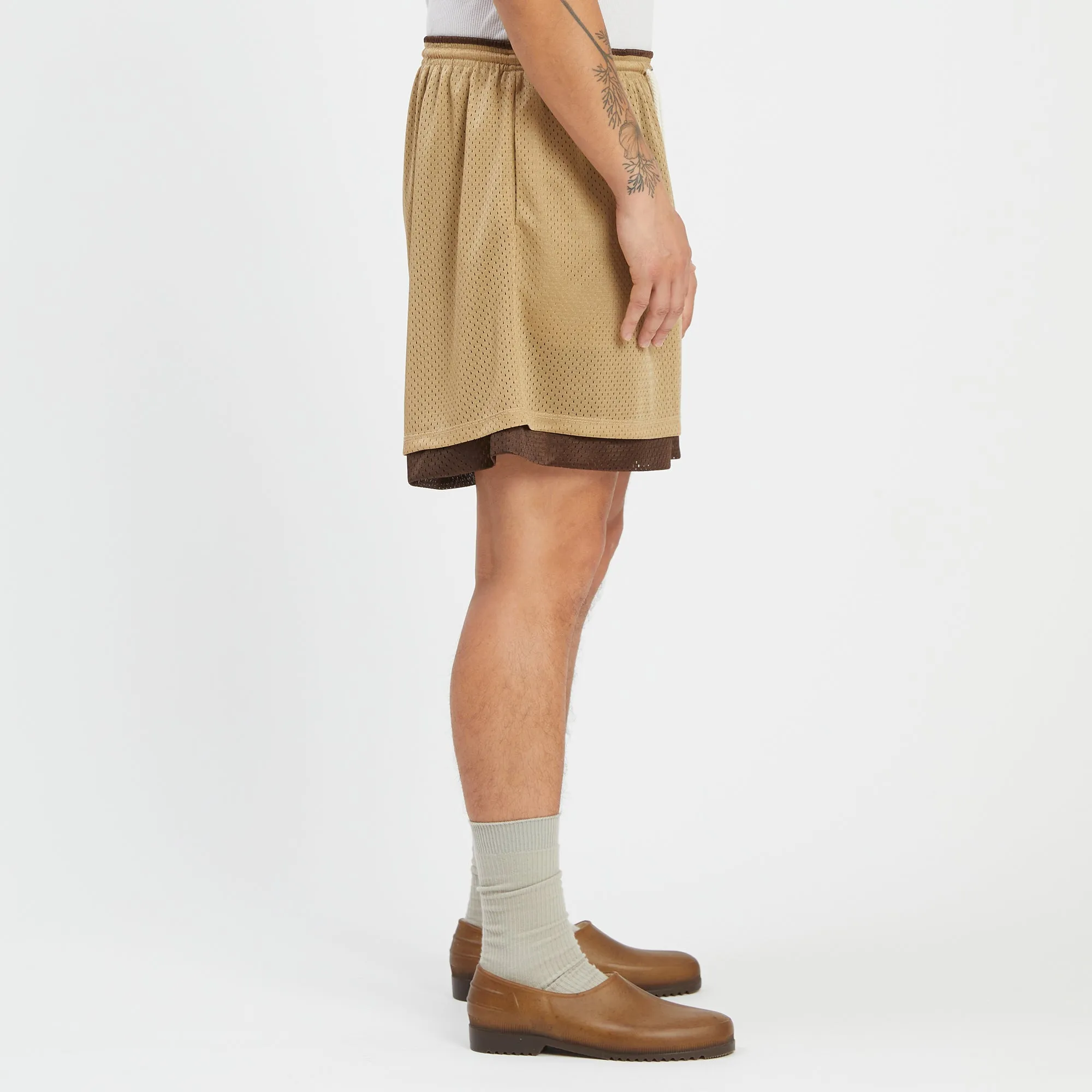Reversible Ball Short - Tan & Brown Mesh sold by S.K. Manor Hill product image thumbnail 4