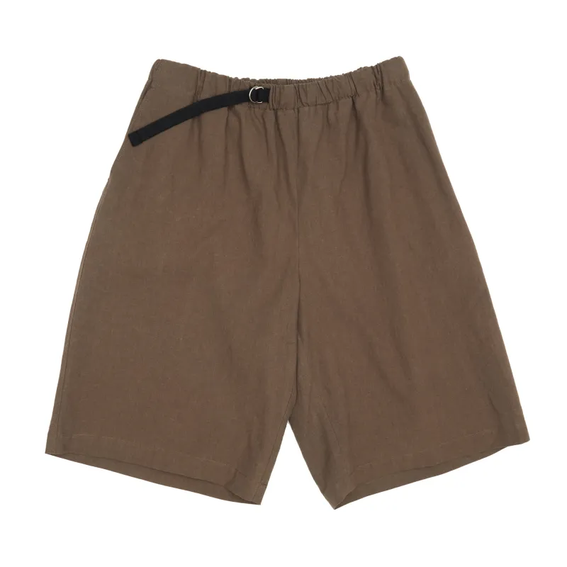 Palego Short - Brown Linen / Cotton made by S.K. Manor Hill