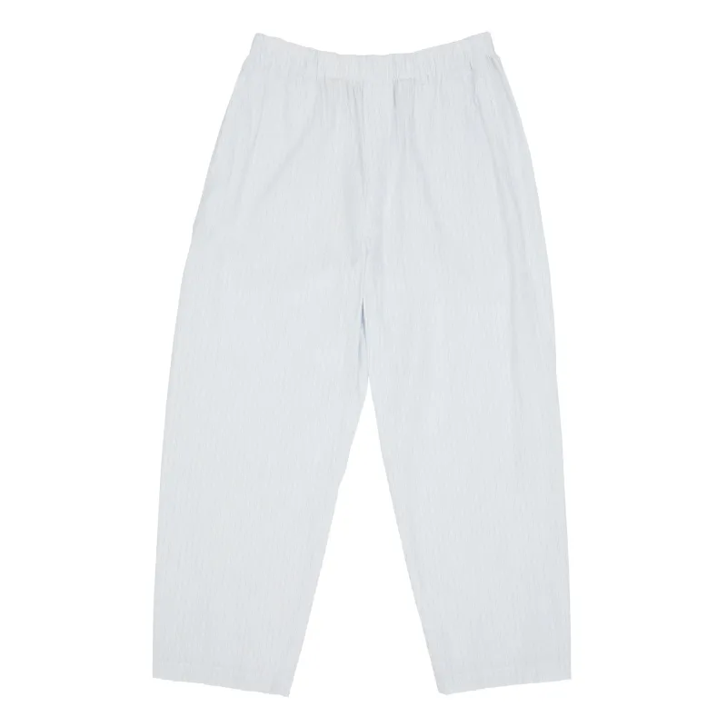 Tilt Pant - White & Light Blue Striped Cotton made by S.K. Manor Hill