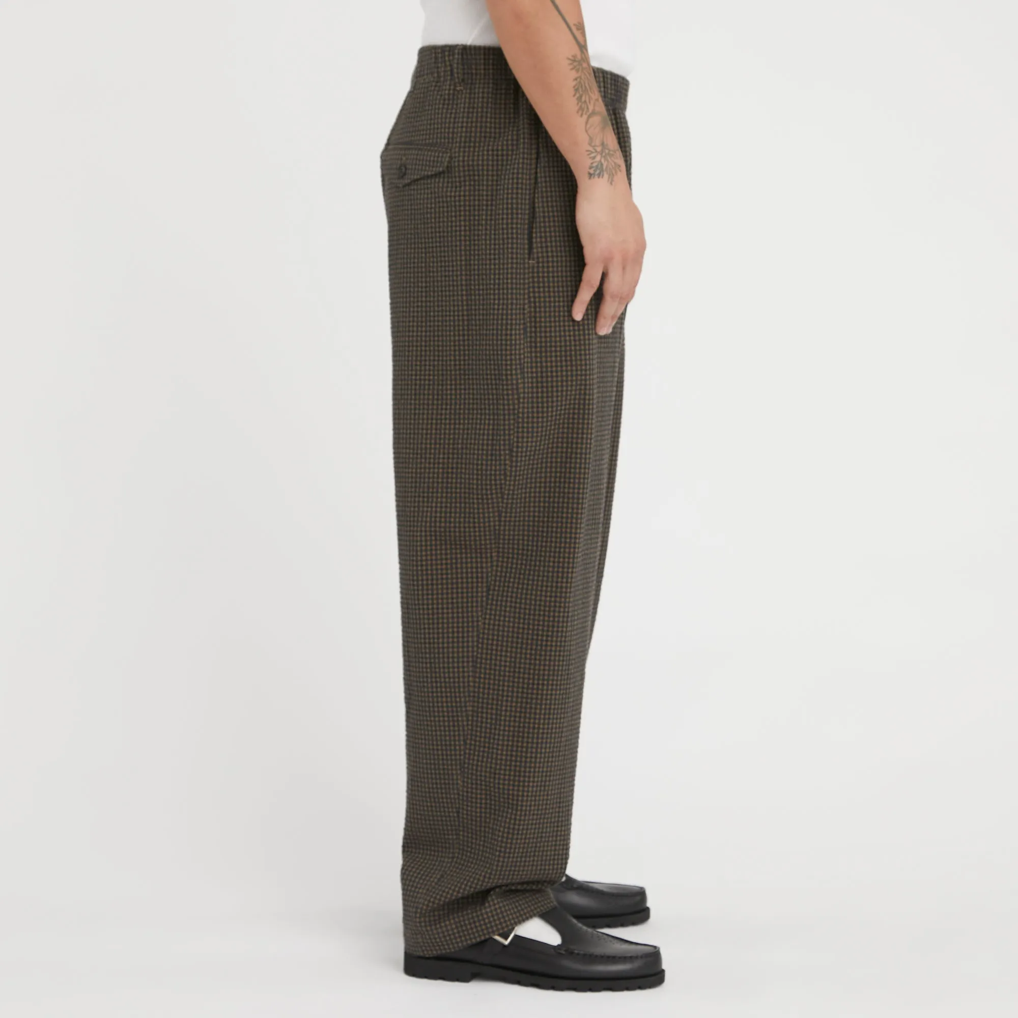 Tilt Pant - Navy/Tan/Green Dobby Plaid Organic Cotton sold by S.K. Manor Hill product image thumbnail 4