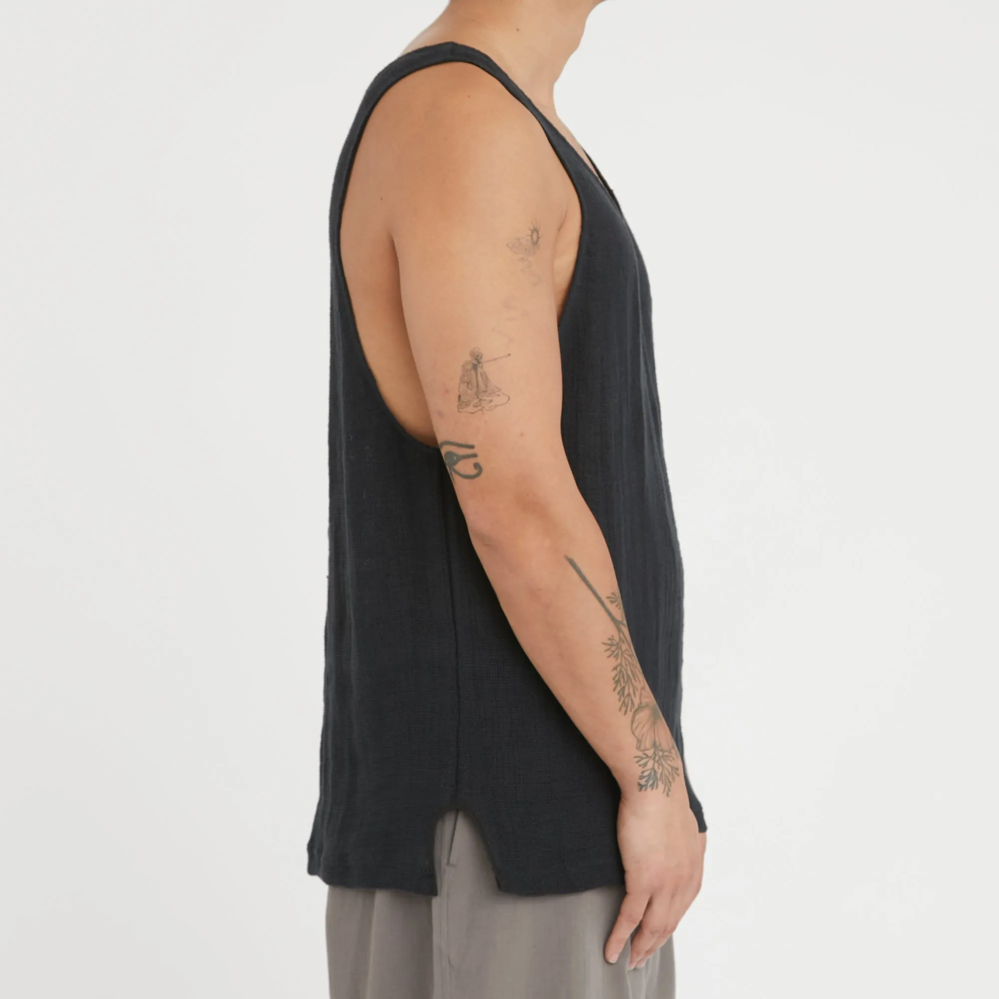 Tank Top - Black Linen sold by S.K. Manor Hill product image thumbnail 4