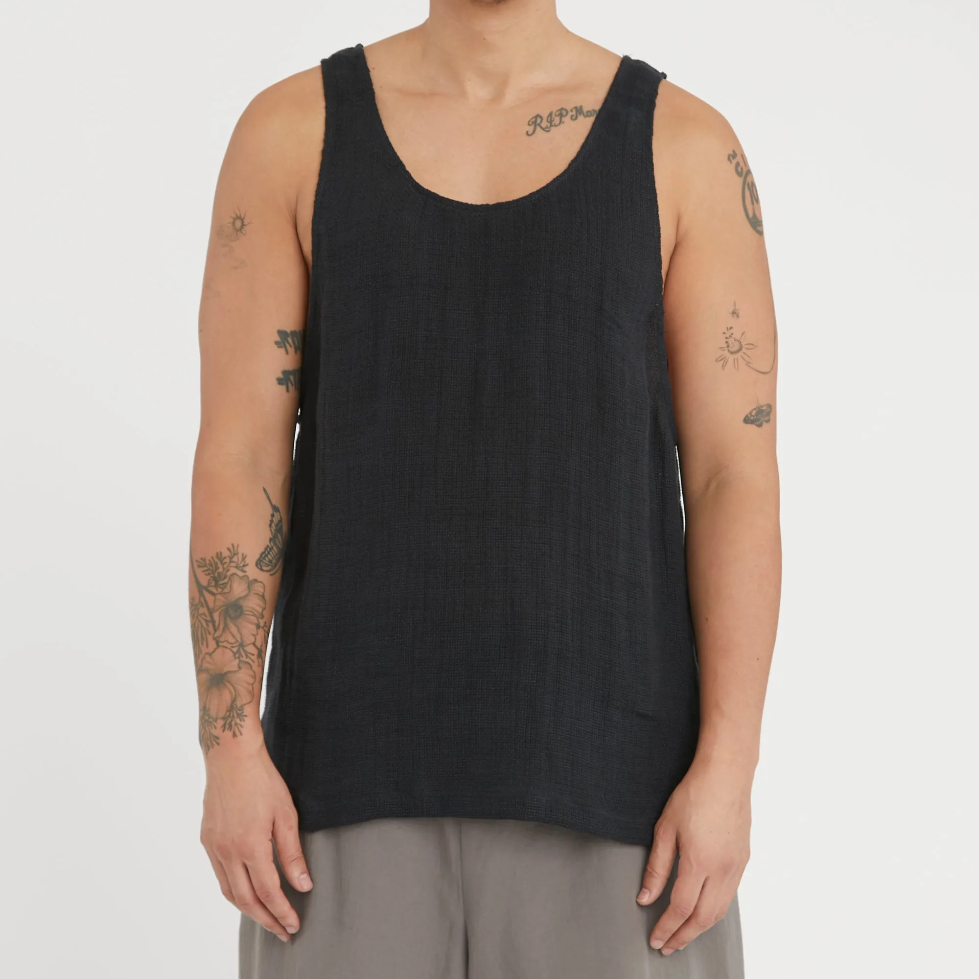 Tank Top - Black Linen sold by S.K. Manor Hill product image thumbnail 3