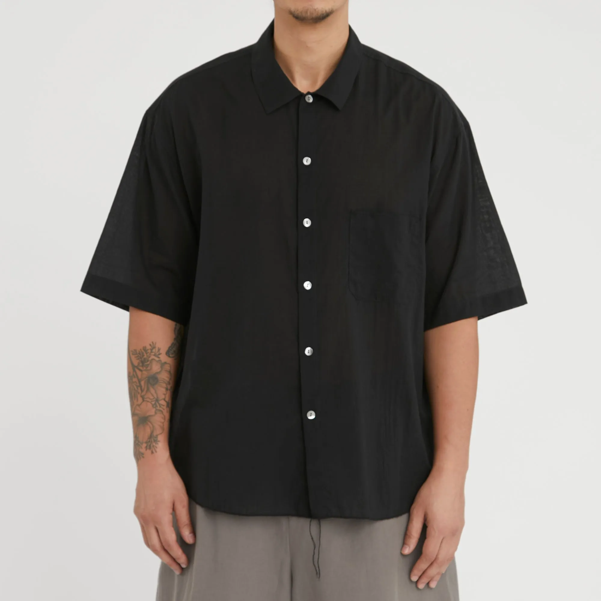 Sage Shirt - Black Translucent Cotton sold by S.K. Manor Hill product image thumbnail 3