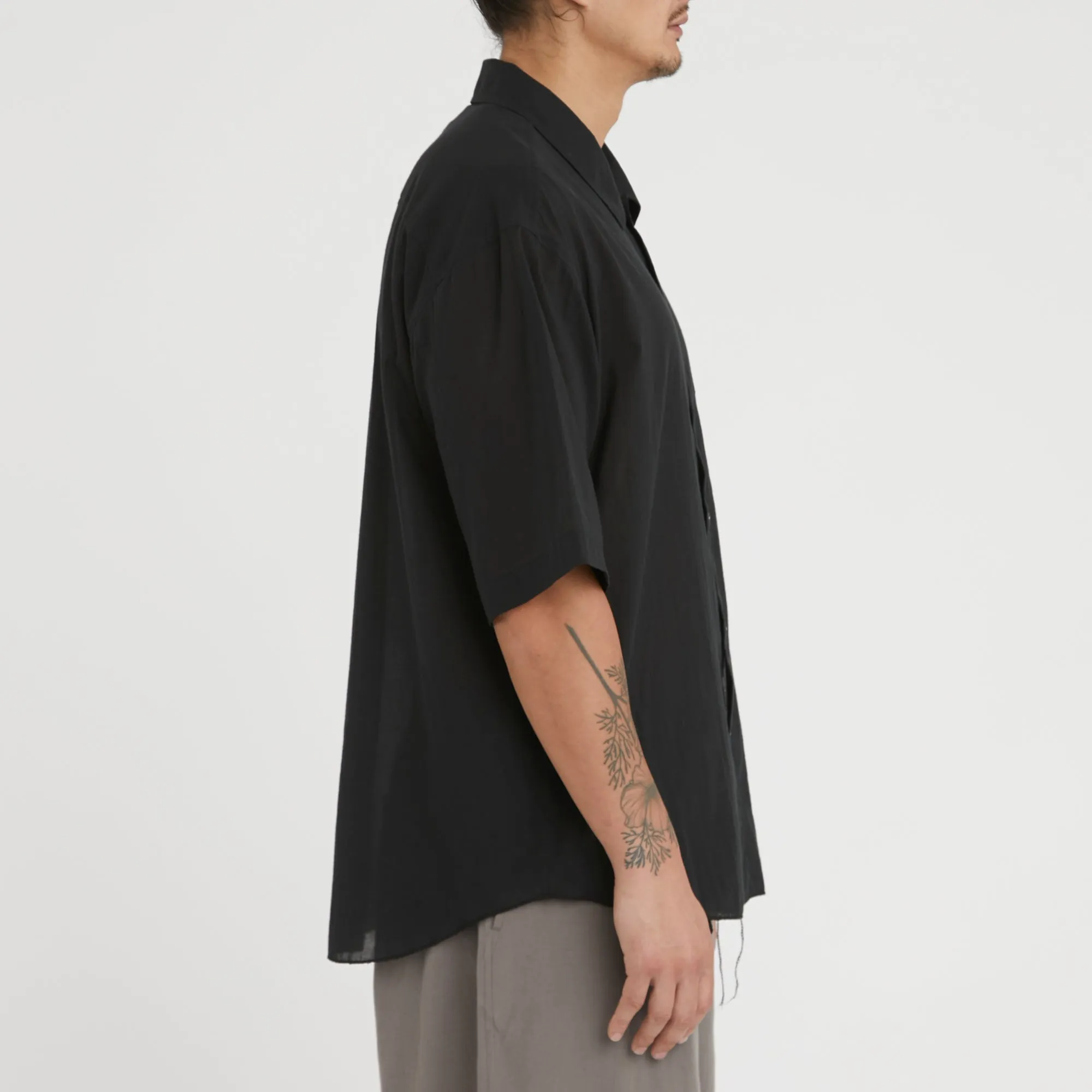Sage Shirt - Black Translucent Cotton sold by S.K. Manor Hill product image thumbnail 4