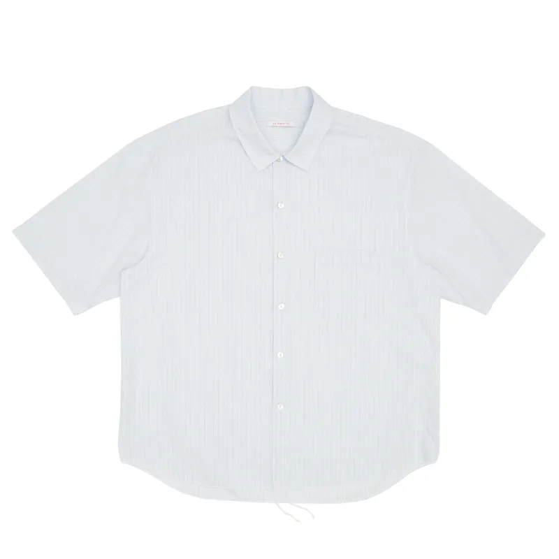 Sage Shirt - White & Light Blue Striped Cotton made by S.K. Manor Hill