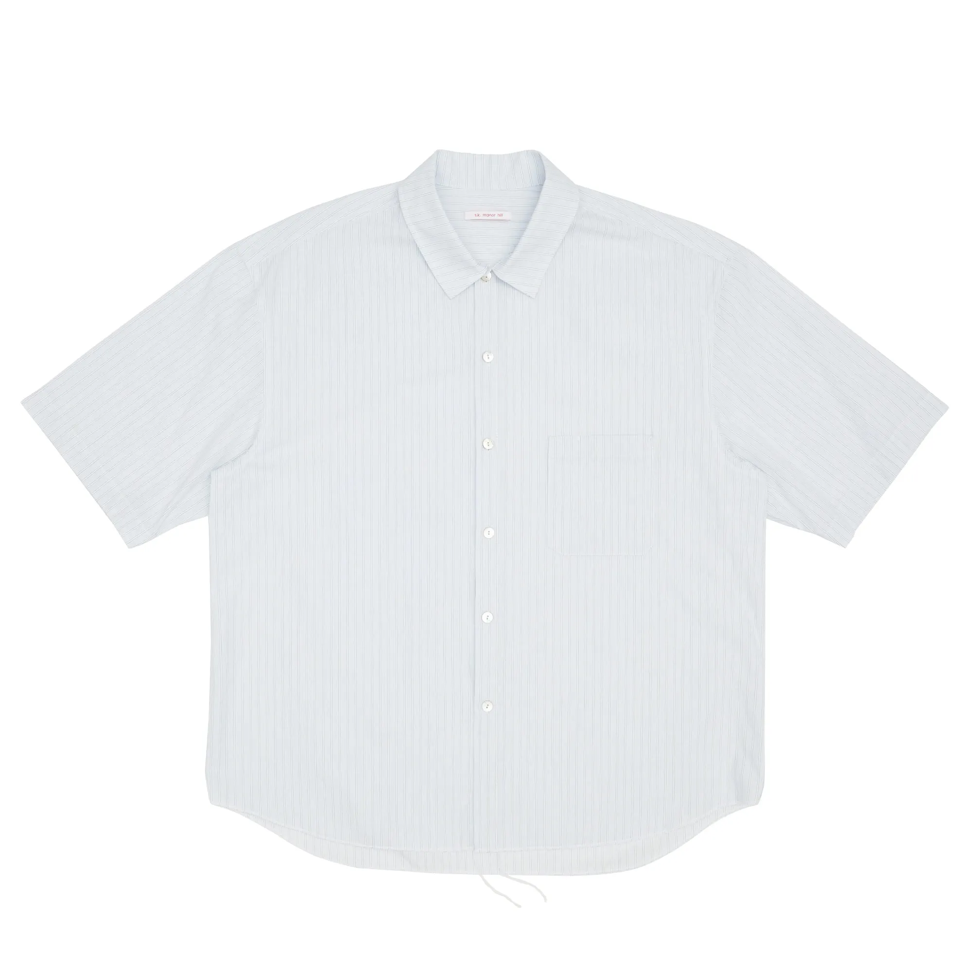 Sage Shirt - White & Light Blue Striped Cotton sold by S.K. Manor Hill
