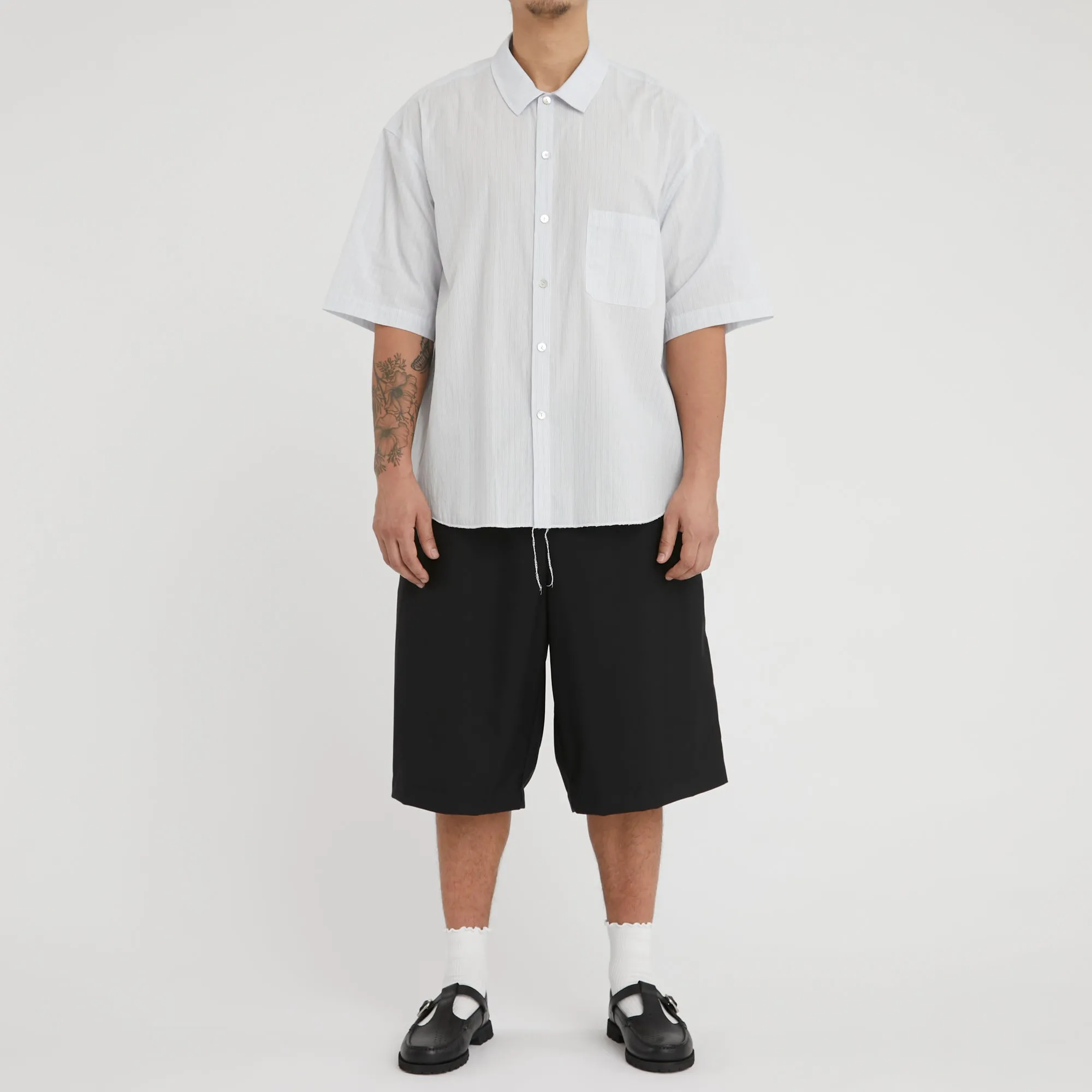 Sage Shirt - White & Light Blue Striped Cotton sold by S.K. Manor Hill product image thumbnail 2