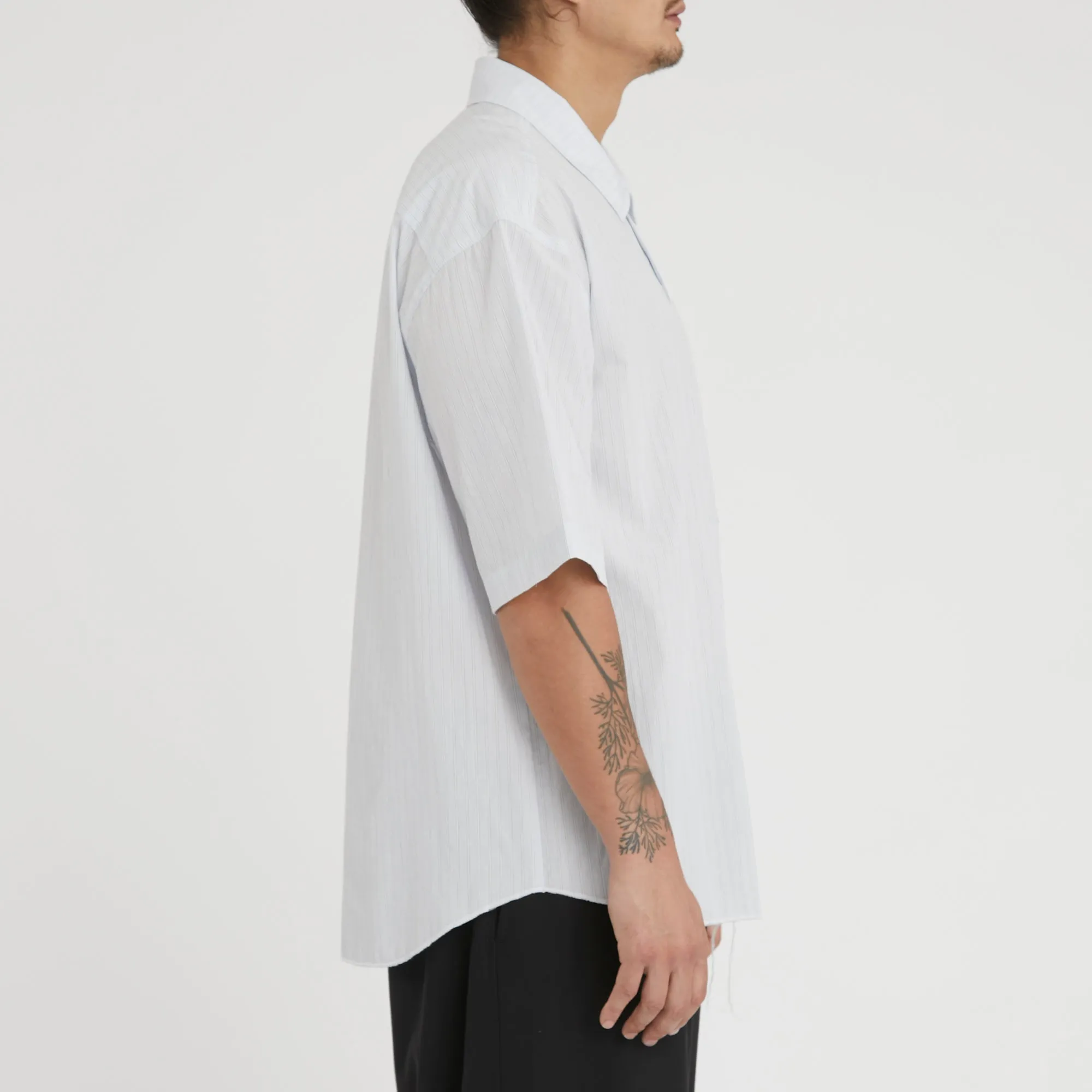 Sage Shirt - White & Light Blue Striped Cotton sold by S.K. Manor Hill product image thumbnail 4