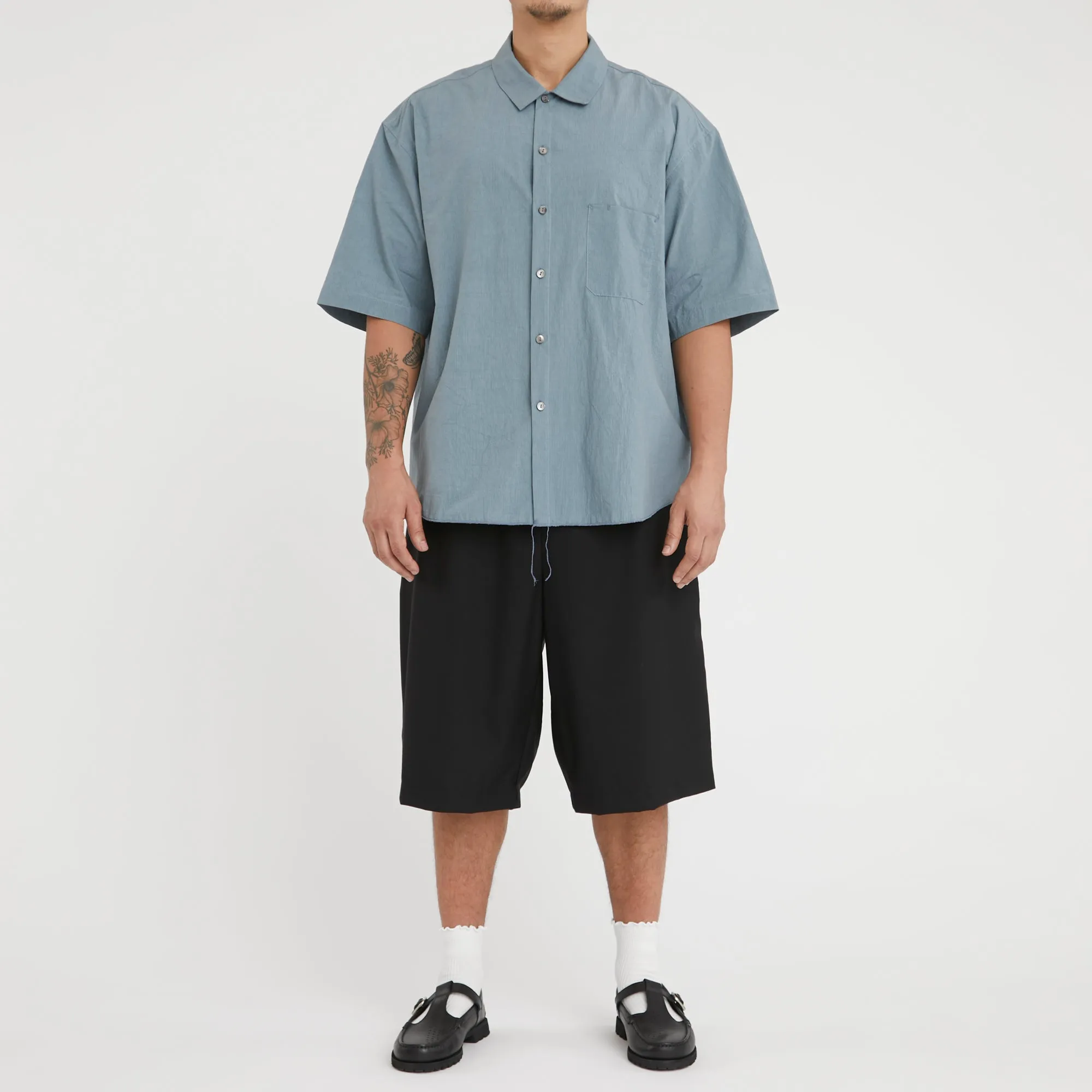 Sage Shirt - Slate Blue Organic Cotton Ripstop sold by S.K. Manor Hill product image thumbnail 2