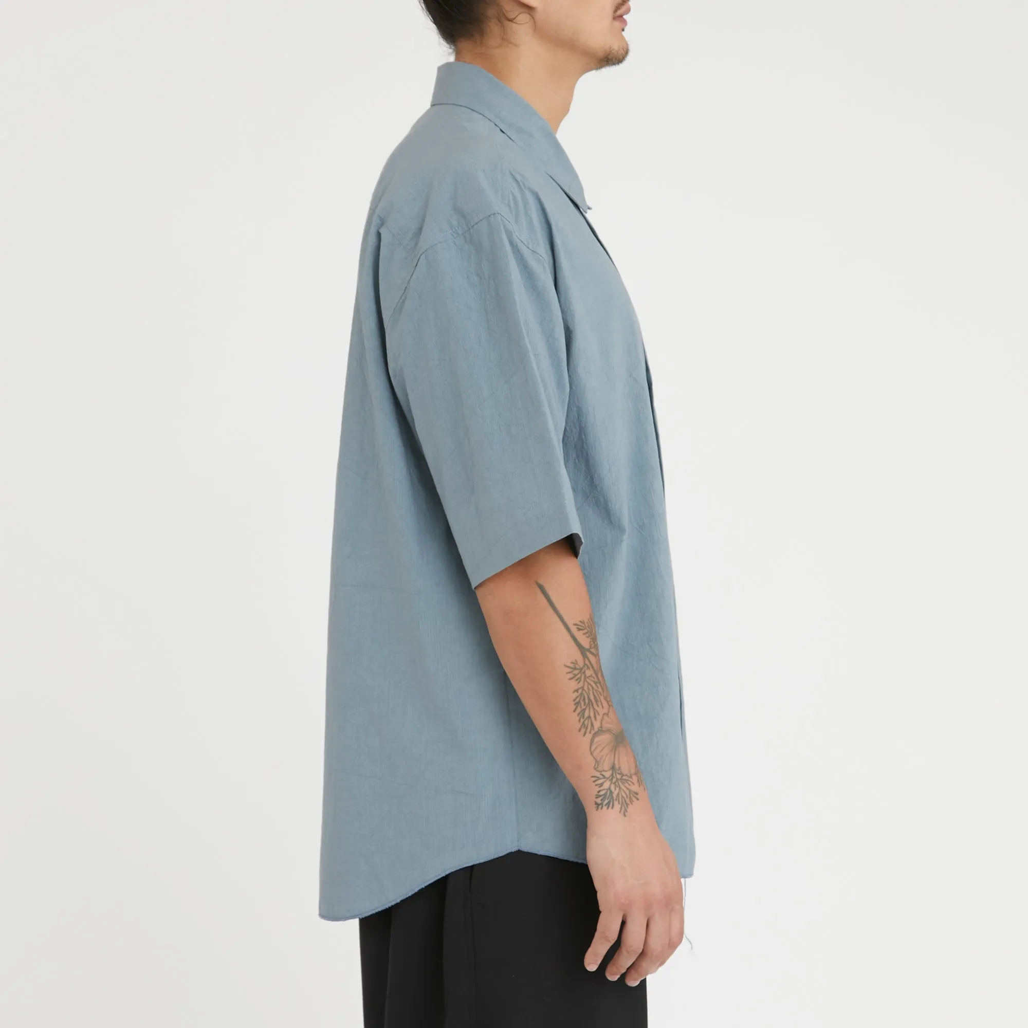 Sage Shirt - Slate Blue Organic Cotton Ripstop sold by S.K. Manor Hill product image thumbnail 4