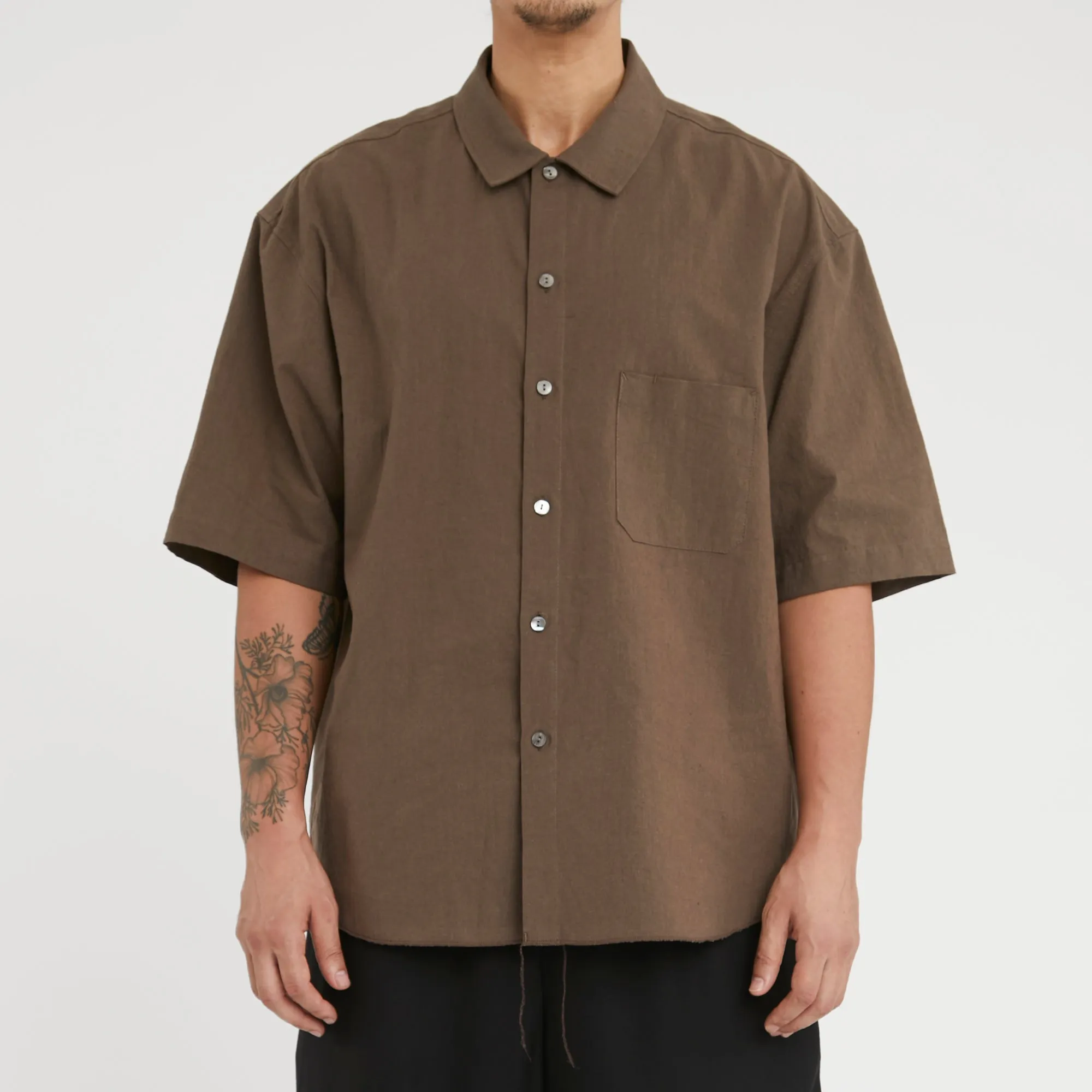 Sage Shirt - Brown Linen / Cotton sold by S.K. Manor Hill product image thumbnail 3
