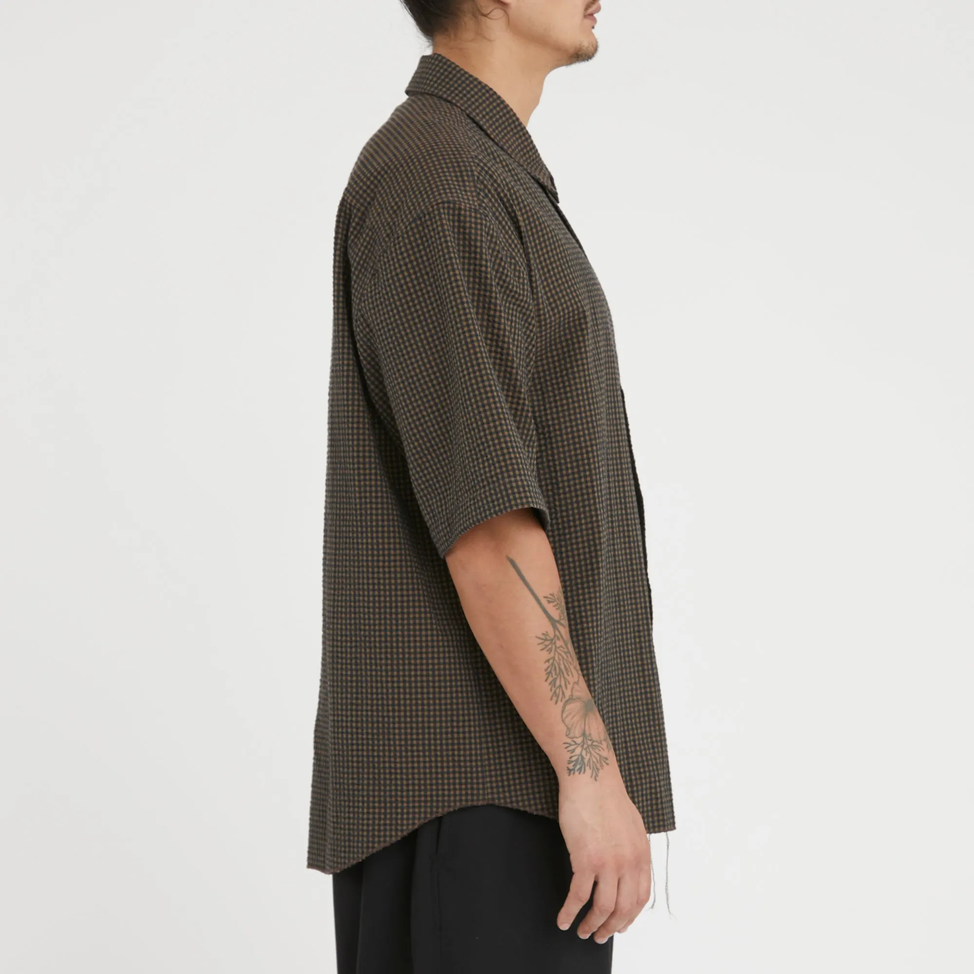 Sage Shirt - Navy/Tan/Green Dobby Plaid Organic Cotton sold by S.K. Manor Hill product image thumbnail 4