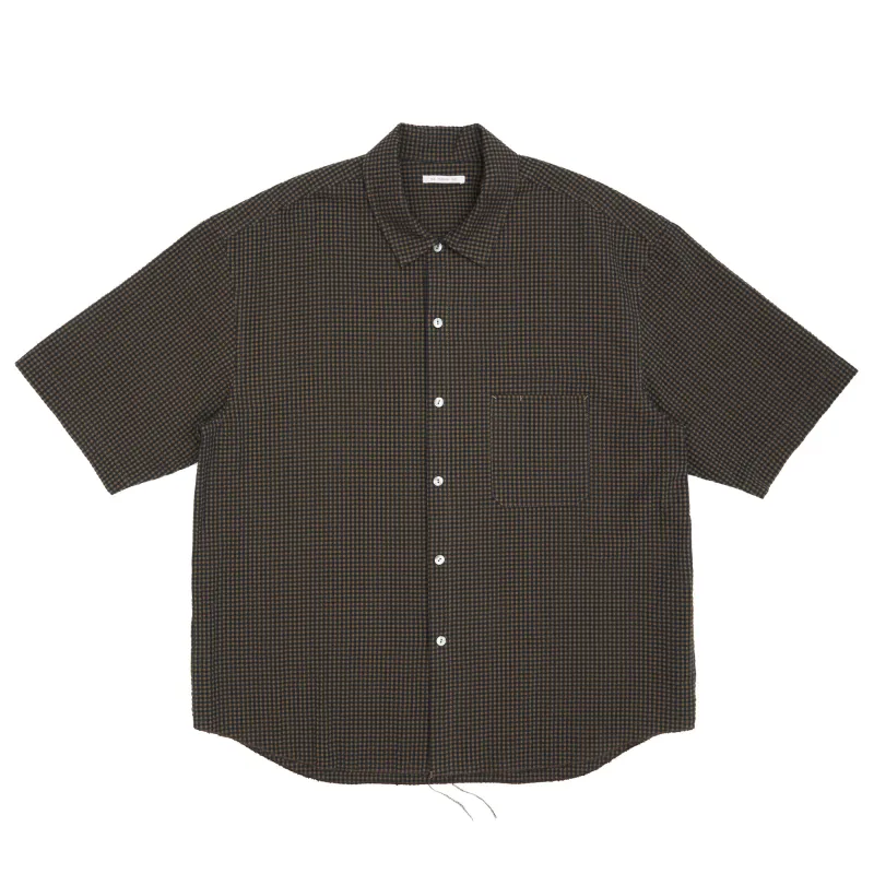 Sage Shirt - Navy/Tan/Green Dobby Plaid Organic Cotton made by S.K. Manor Hill