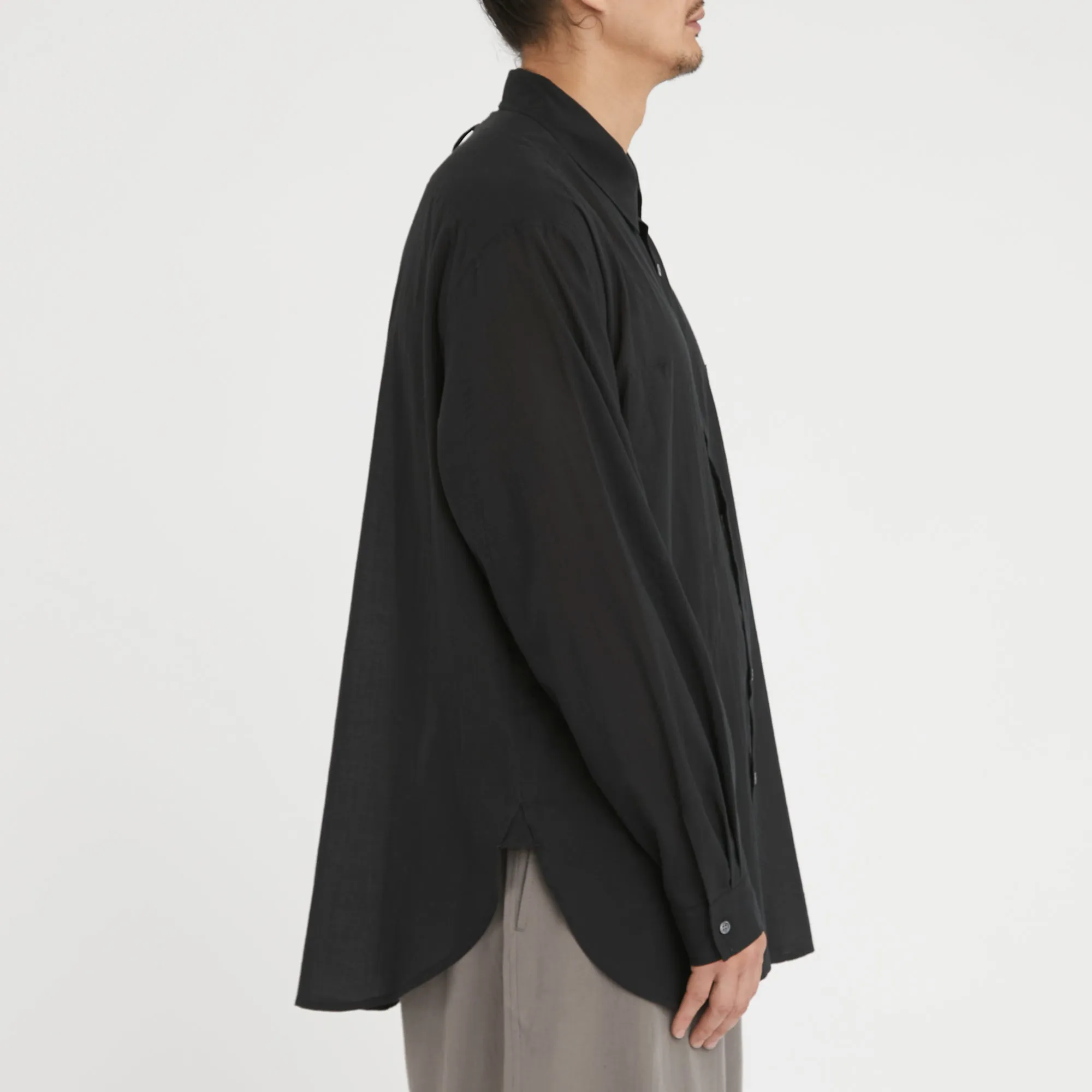 Scribe Shirt - Translucent Black Cotton sold by S.K. Manor Hill product image thumbnail 4