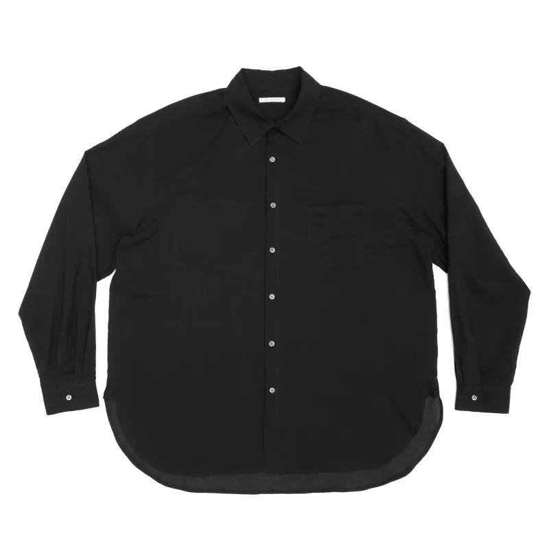 Scribe Shirt - Translucent Black Cotton made by S.K. Manor Hill