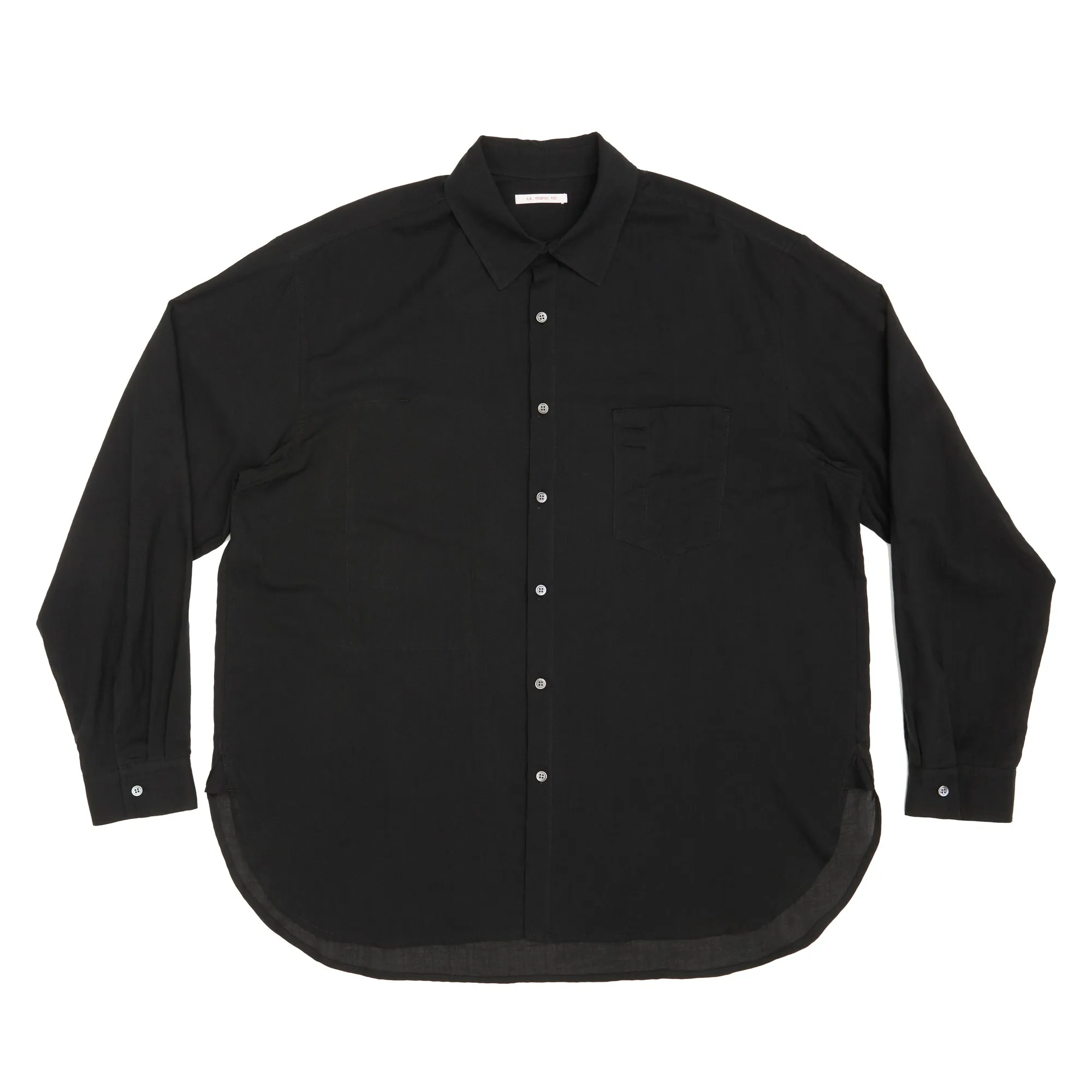 Scribe Shirt - Translucent Black Cotton sold by S.K. Manor Hill