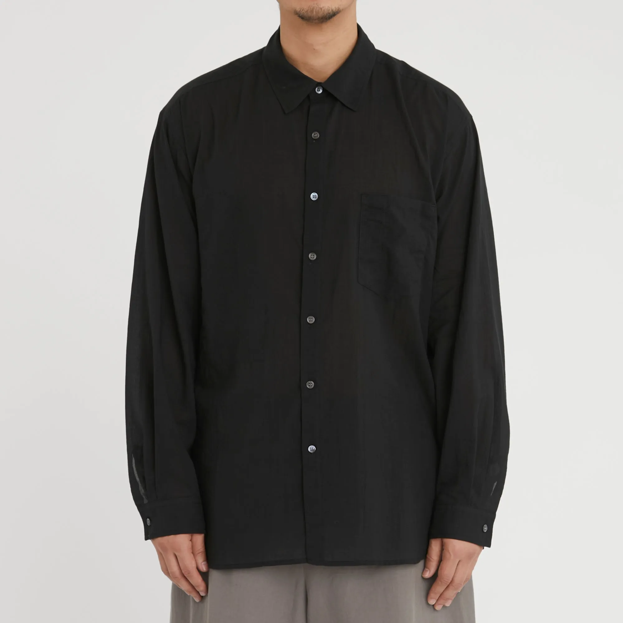 Scribe Shirt - Translucent Black Cotton sold by S.K. Manor Hill product image thumbnail 3