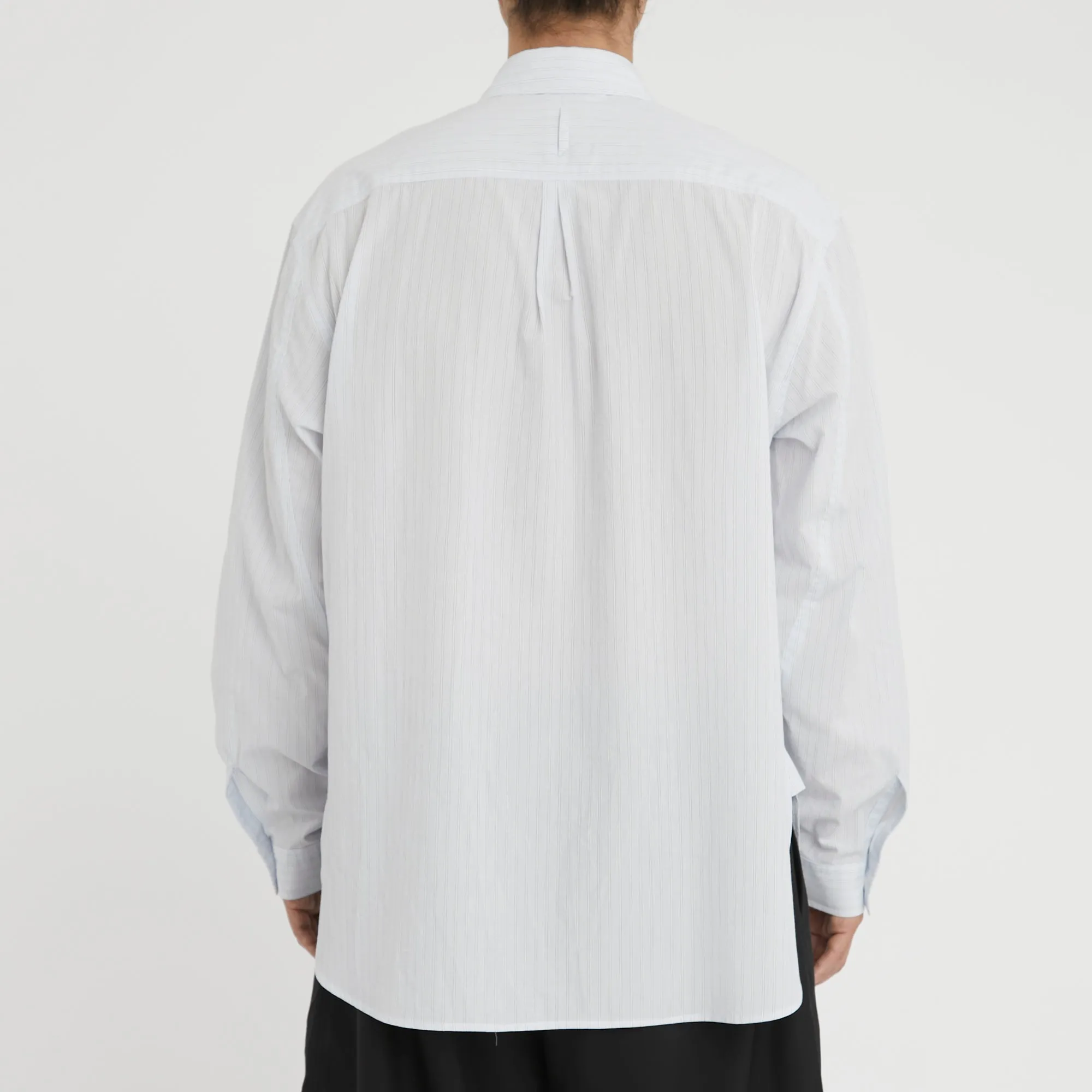 Scribe Shirt - White & Light Blue Striped Cotton sold by S.K. Manor Hill product image thumbnail 5