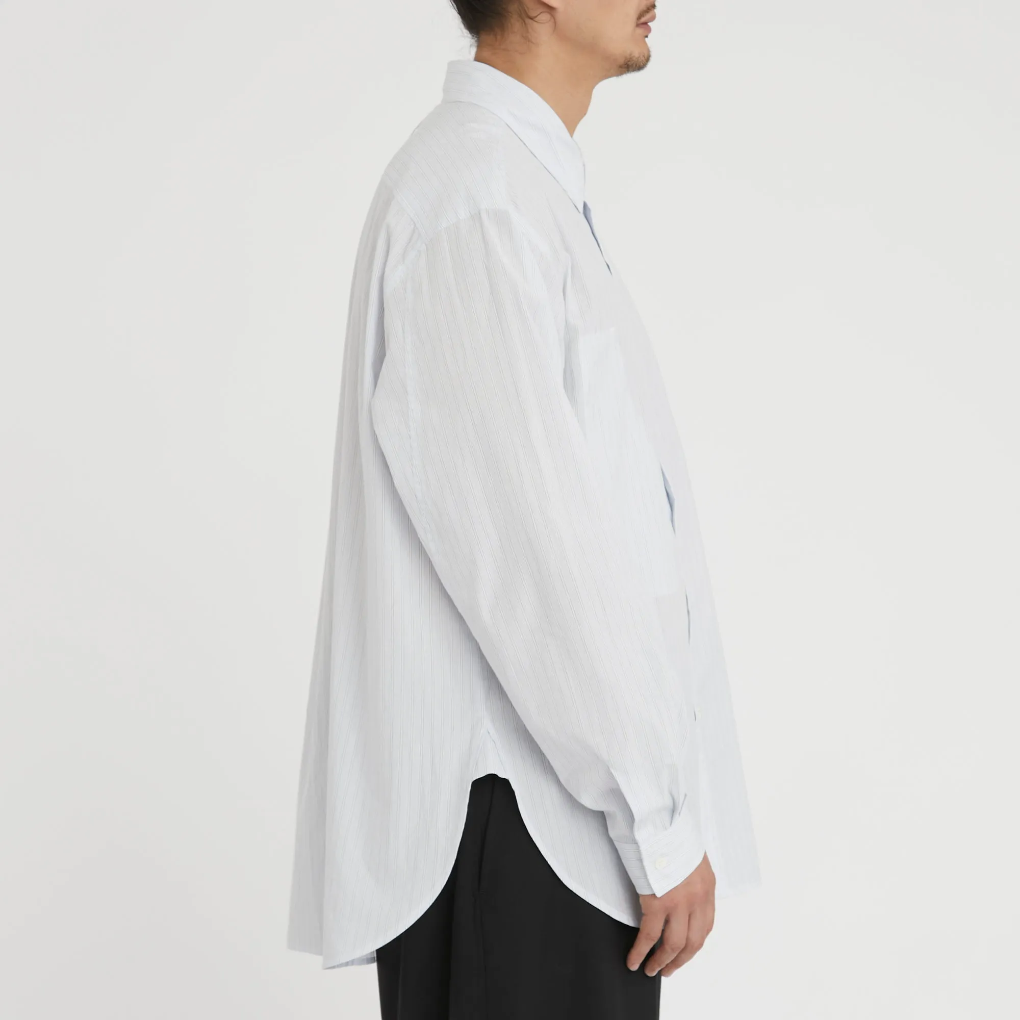 Scribe Shirt - White & Light Blue Striped Cotton sold by S.K. Manor Hill product image thumbnail 4