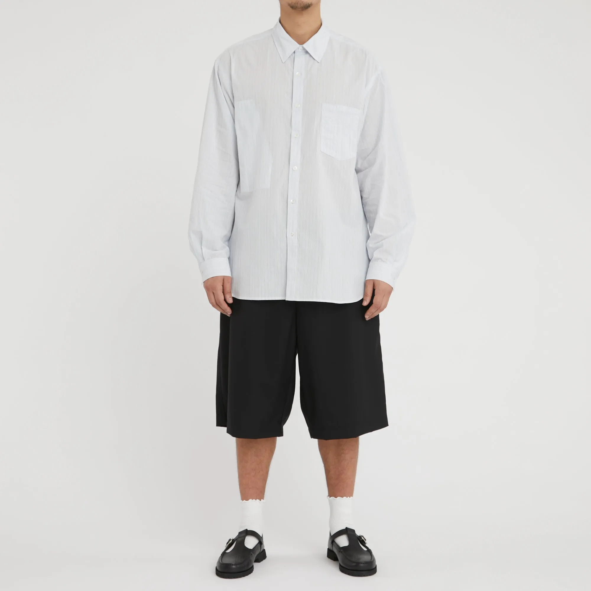 Scribe Shirt - White & Light Blue Striped Cotton sold by S.K. Manor Hill product image thumbnail 2