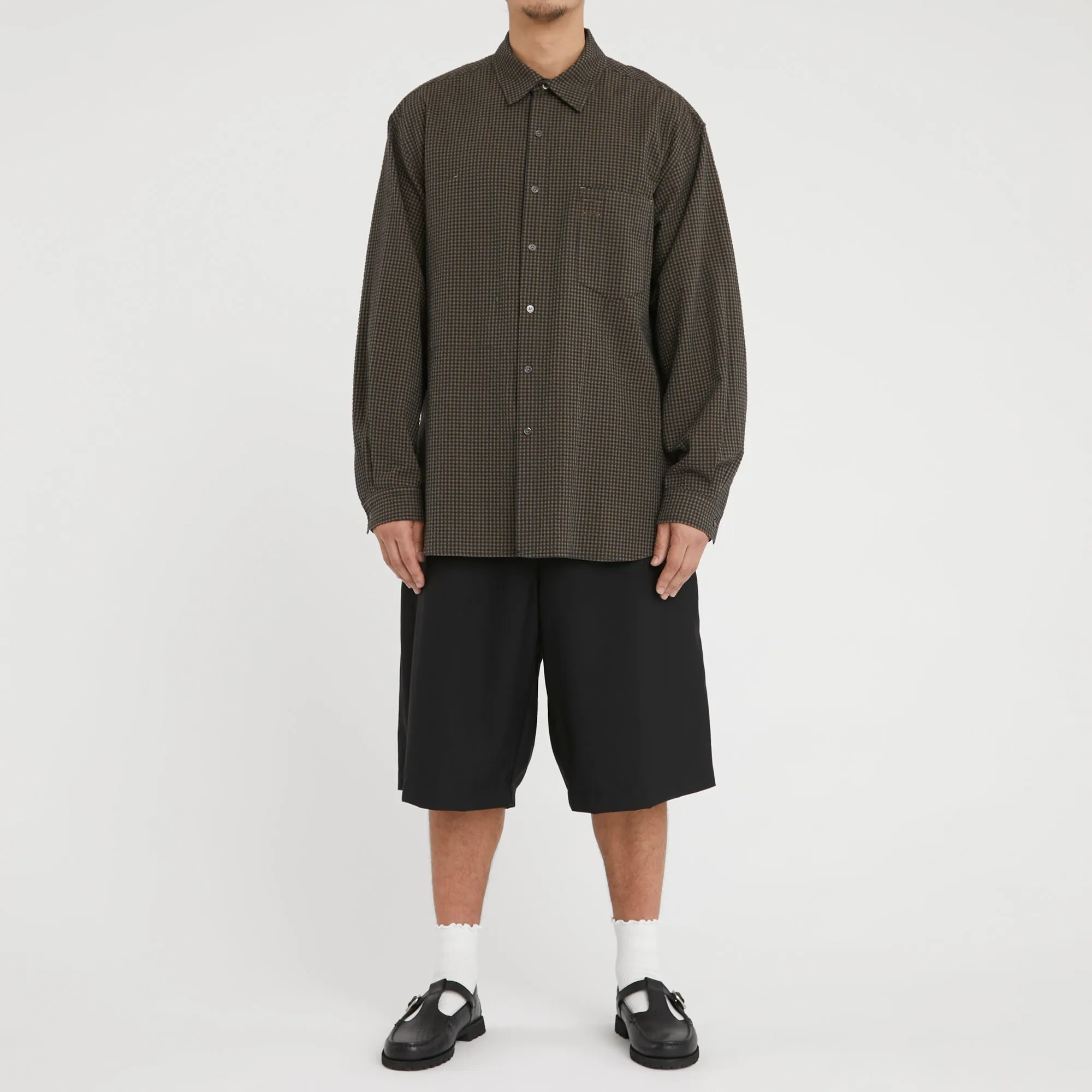 Scribe Shirt - Navy/Tan/Green Dobby Plaid Organic Cotton sold by S.K. Manor Hill product image thumbnail 2