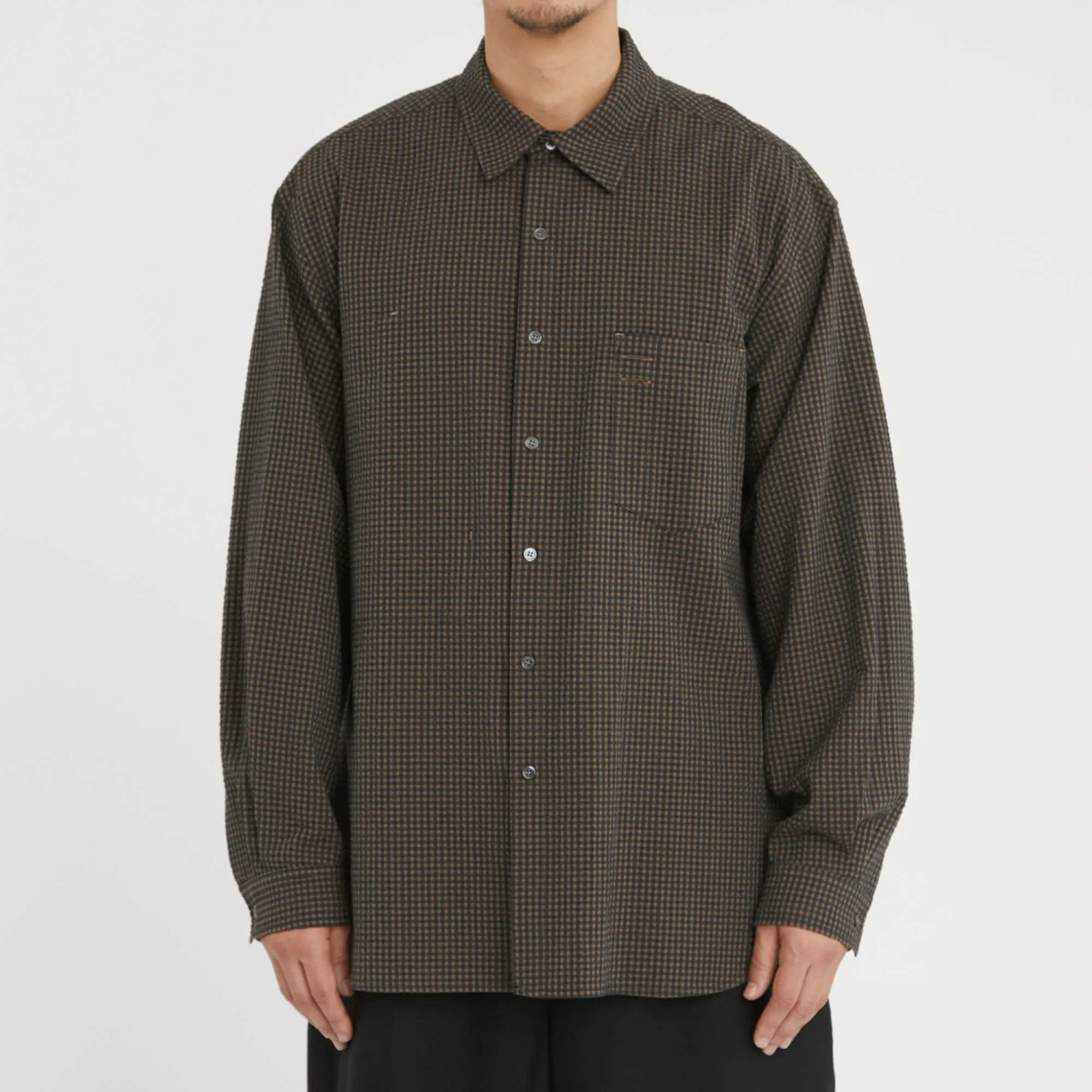 Scribe Shirt - Navy/Tan/Green Dobby Plaid Organic Cotton sold by S.K. Manor Hill product image thumbnail 3