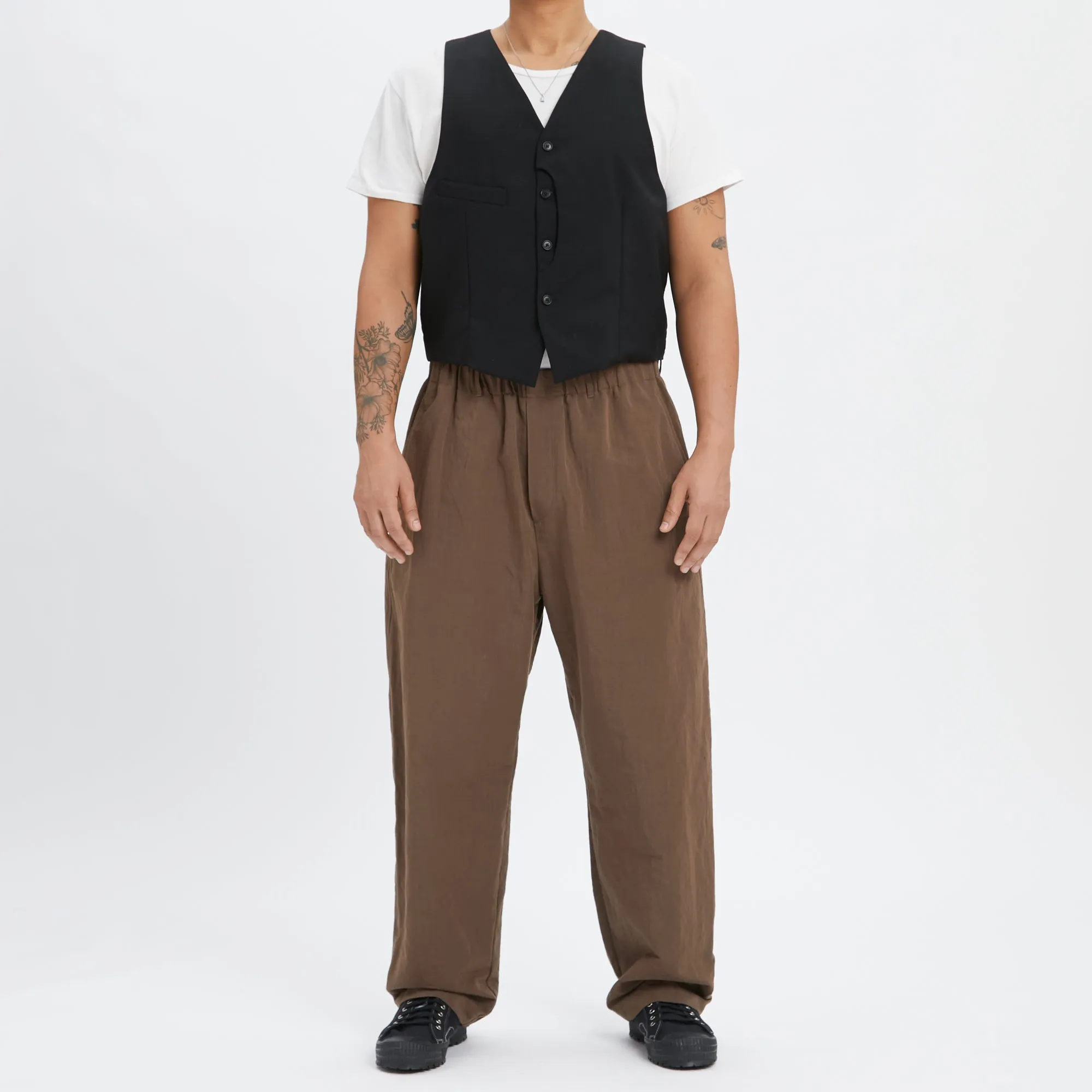 Waistcoat - Black Tropical Wool sold by S.K. Manor Hill product image thumbnail 2