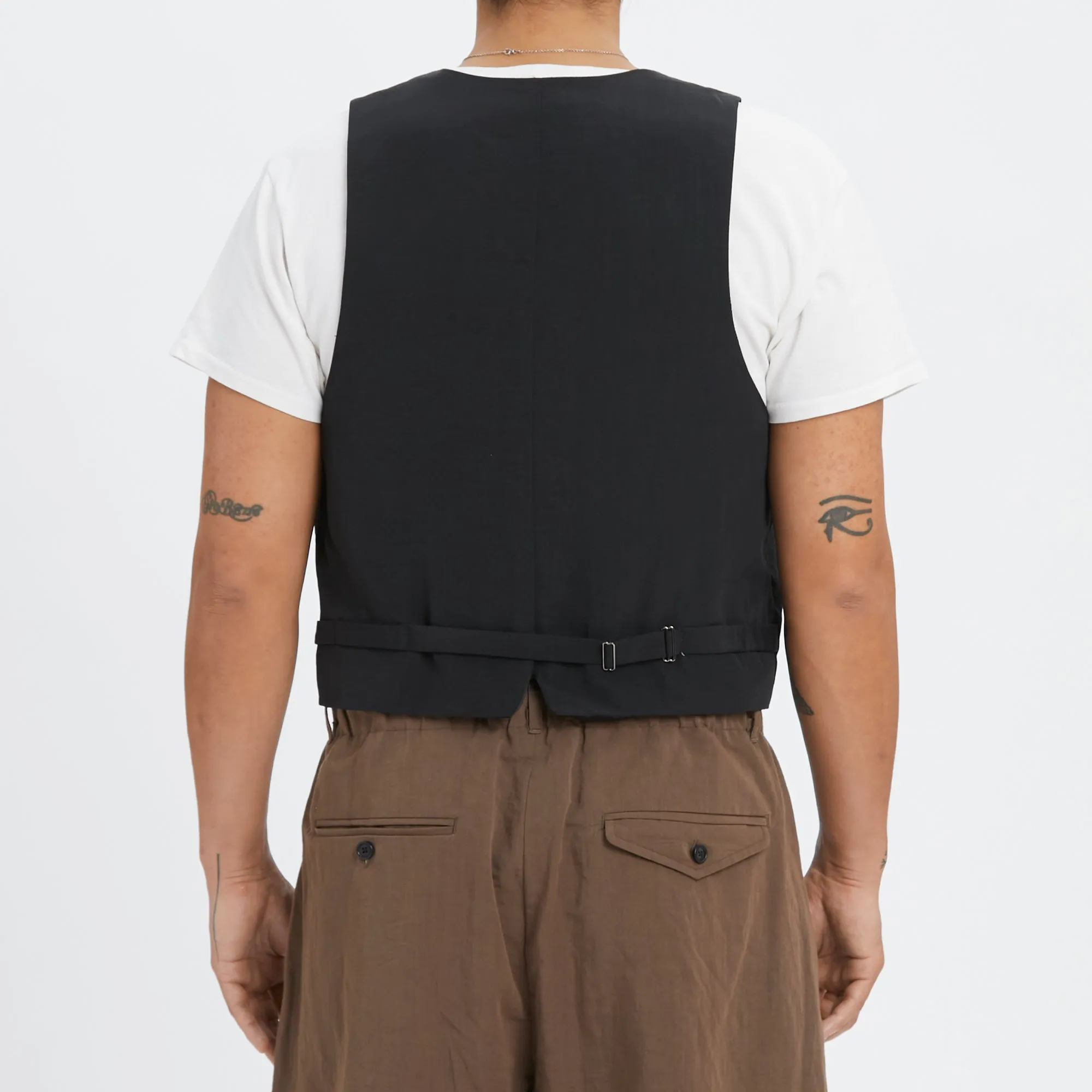 Waistcoat - Black Tropical Wool sold by S.K. Manor Hill product image thumbnail 5