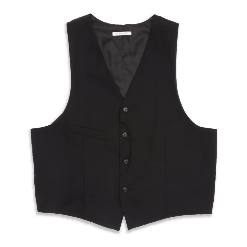 Waistcoat - Black Tropical Wool made by S.K. Manor Hill