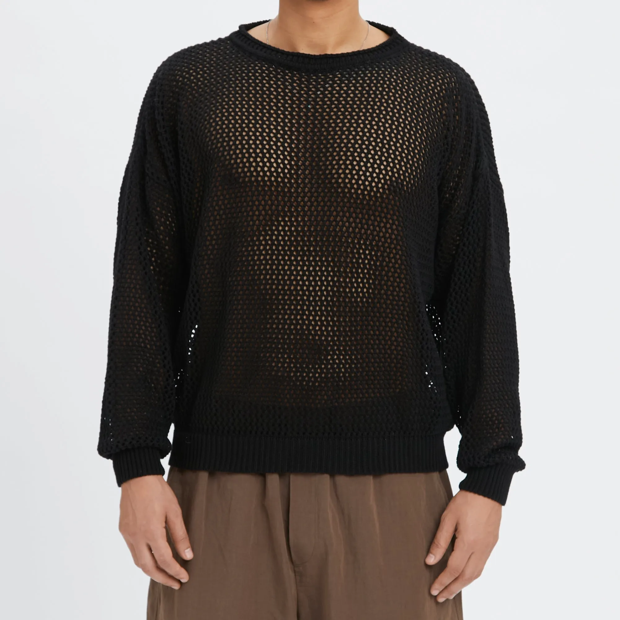 Open Knit Sweater - Black Cotton sold by S.K. Manor Hill product image thumbnail 3