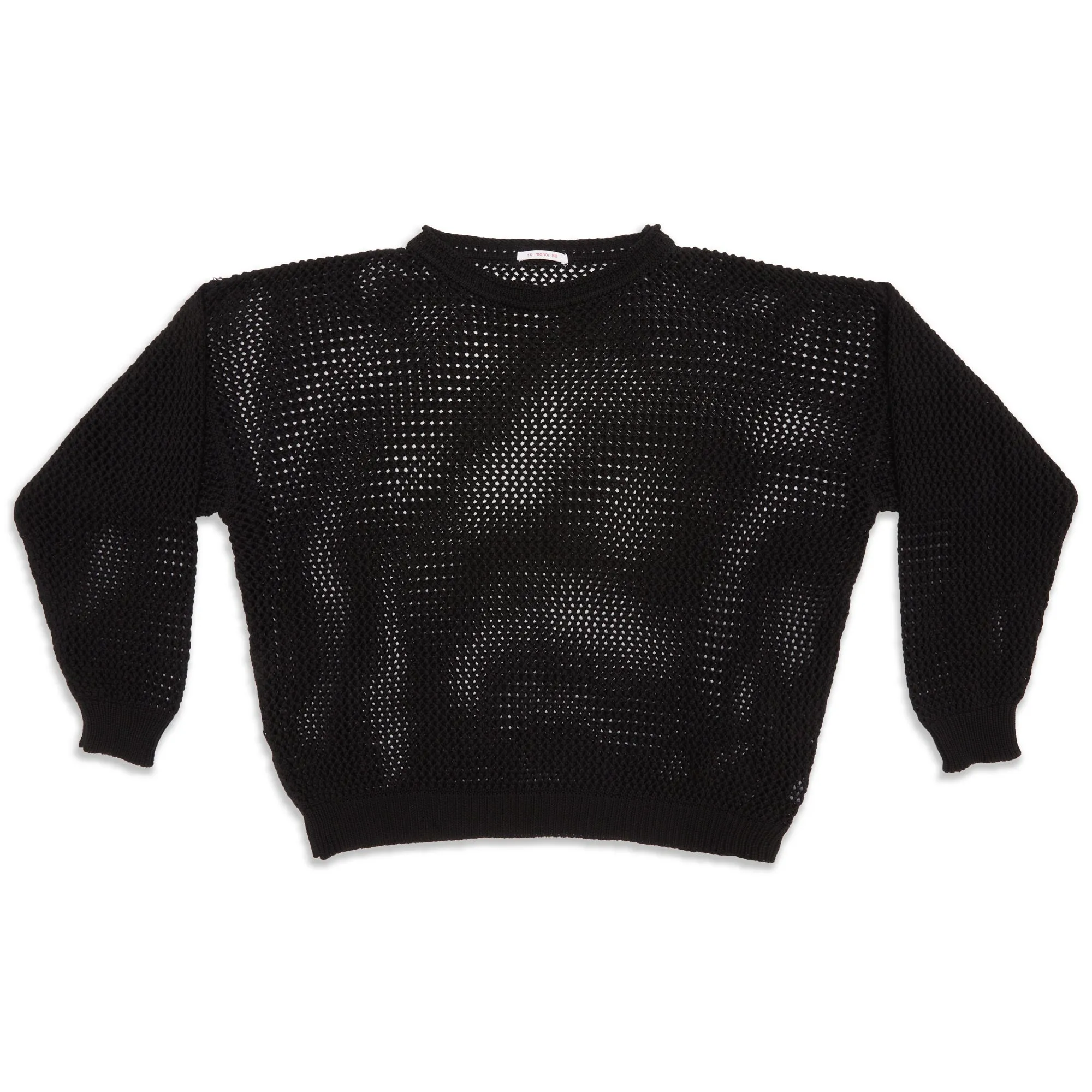 Open Knit Sweater - Black Cotton sold by S.K. Manor Hill