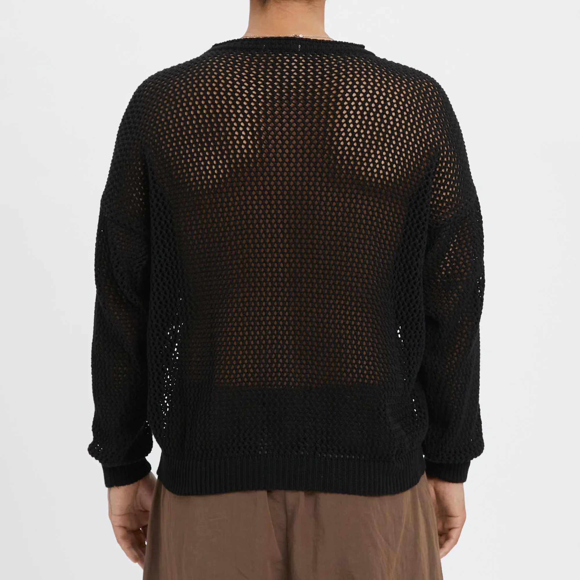 Open Knit Sweater - Black Cotton sold by S.K. Manor Hill product image thumbnail 5