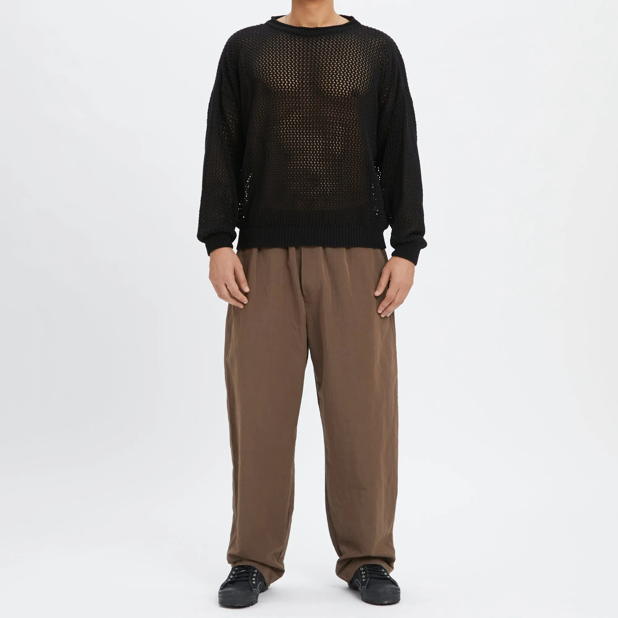 Open Knit Sweater - Black Cotton sold by S.K. Manor Hill product image thumbnail 2