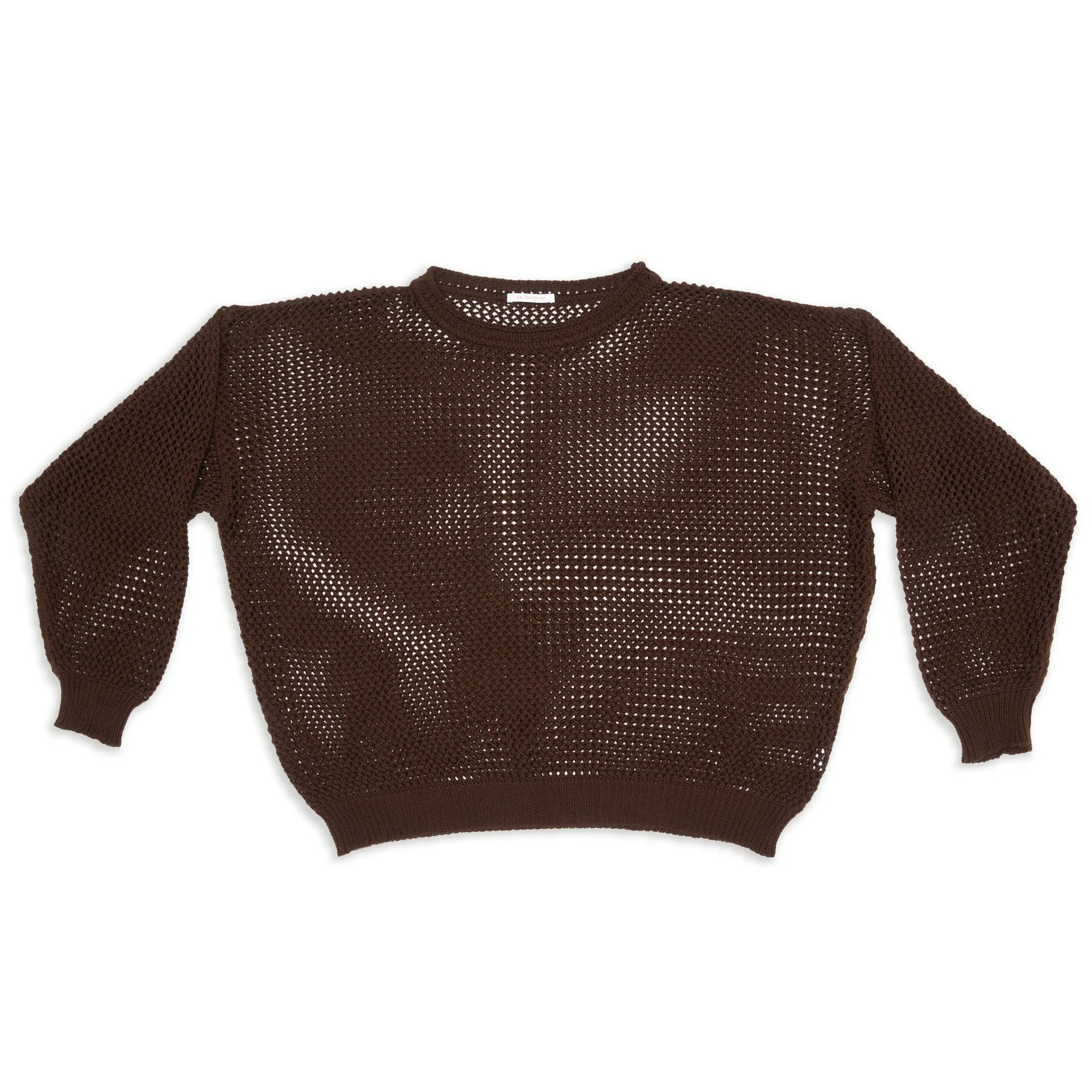 Open Knit Sweater - Brown Cotton sold by S.K. Manor Hill